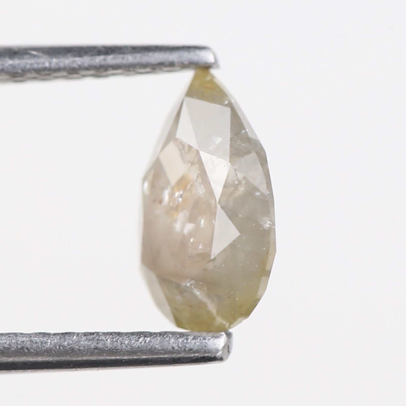 0.89 Carat Natural Gray Pear Shape Salt and Pepper Diamond 7.57 MM