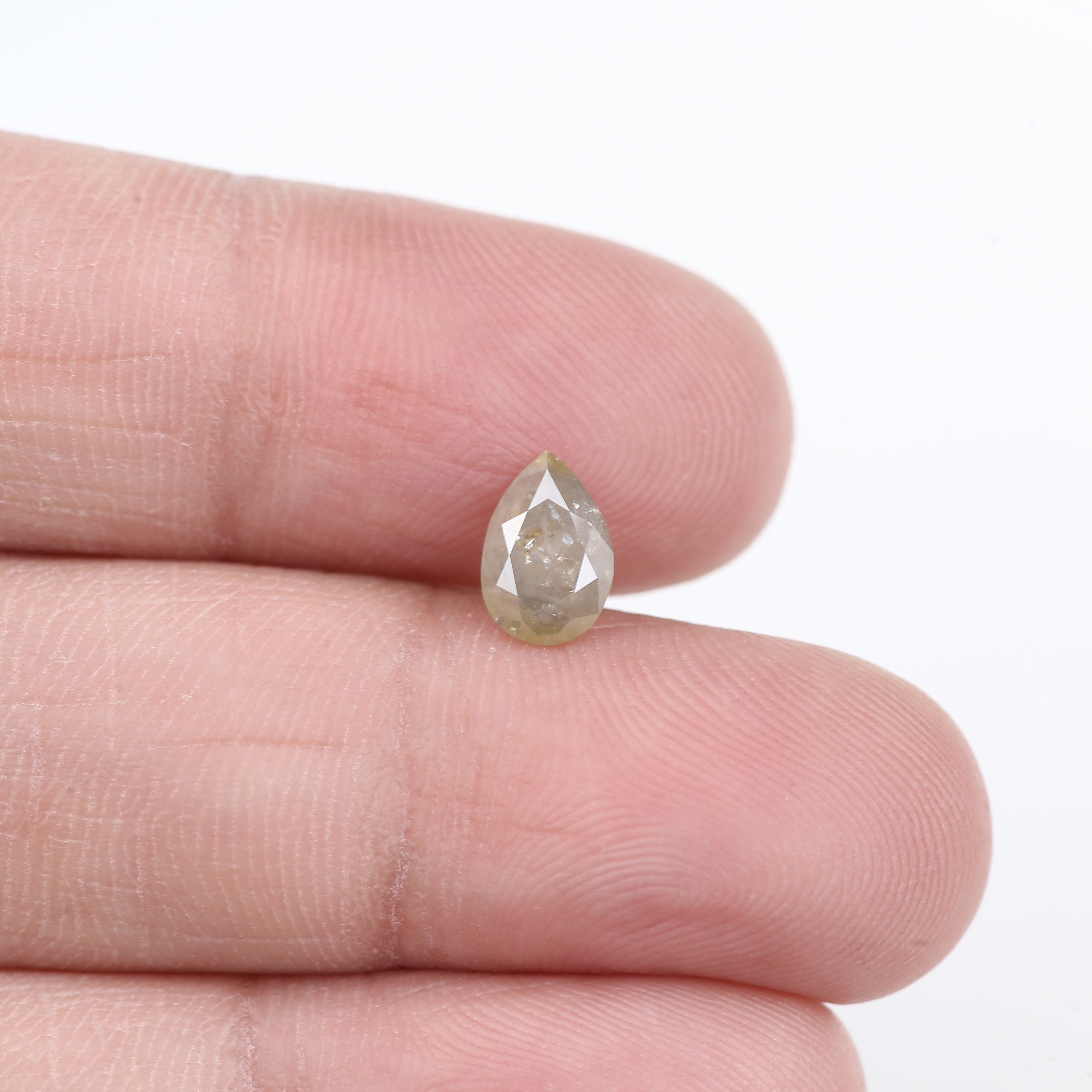 0.89 Carat Natural Gray Pear Shape Salt and Pepper Diamond 7.57 MM