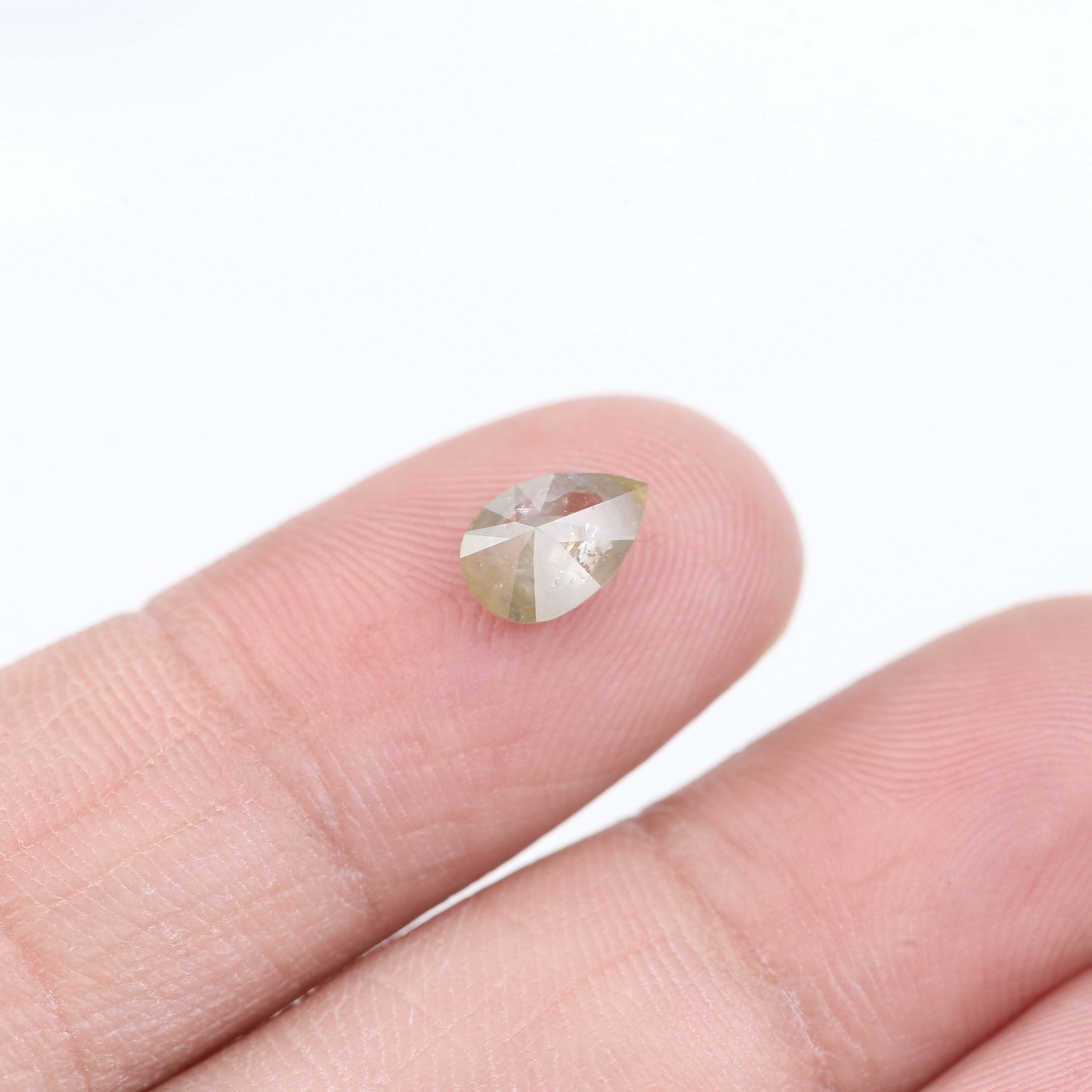 0.89 Carat Natural Gray Pear Shape Salt and Pepper Diamond 7.57 MM