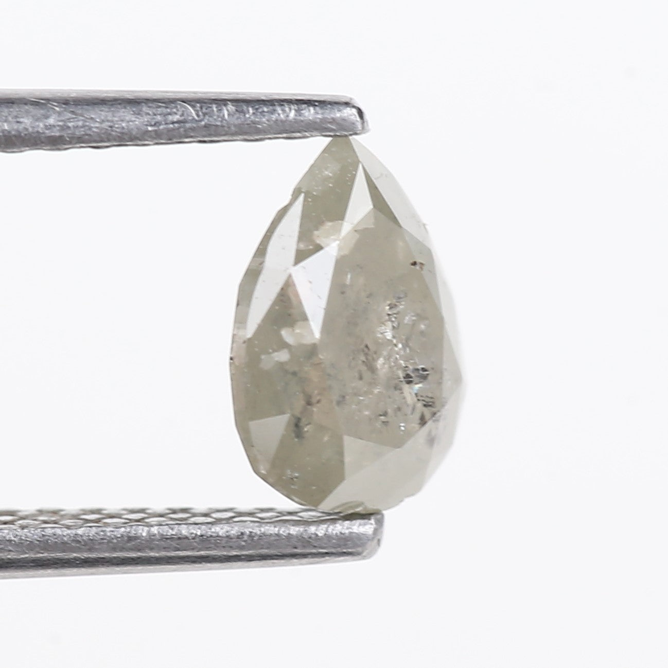 0.96 Carat Natural Gray Pear Shape Salt and Pepper Diamond 7.16 MM