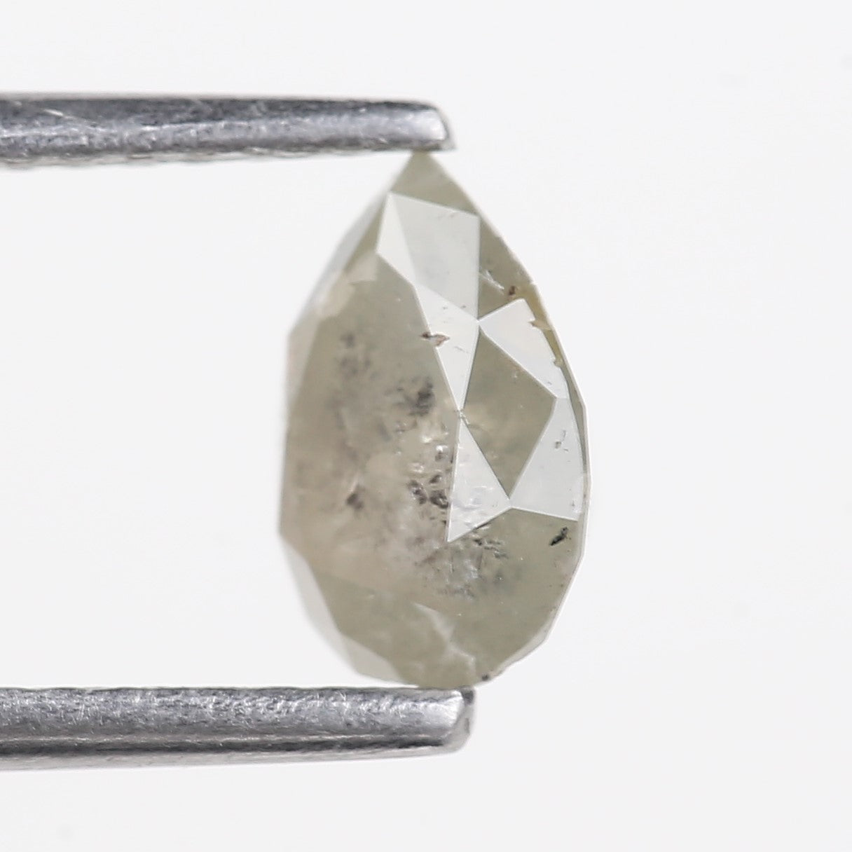 0.96 Carat Natural Gray Pear Shape Salt and Pepper Diamond 7.16 MM