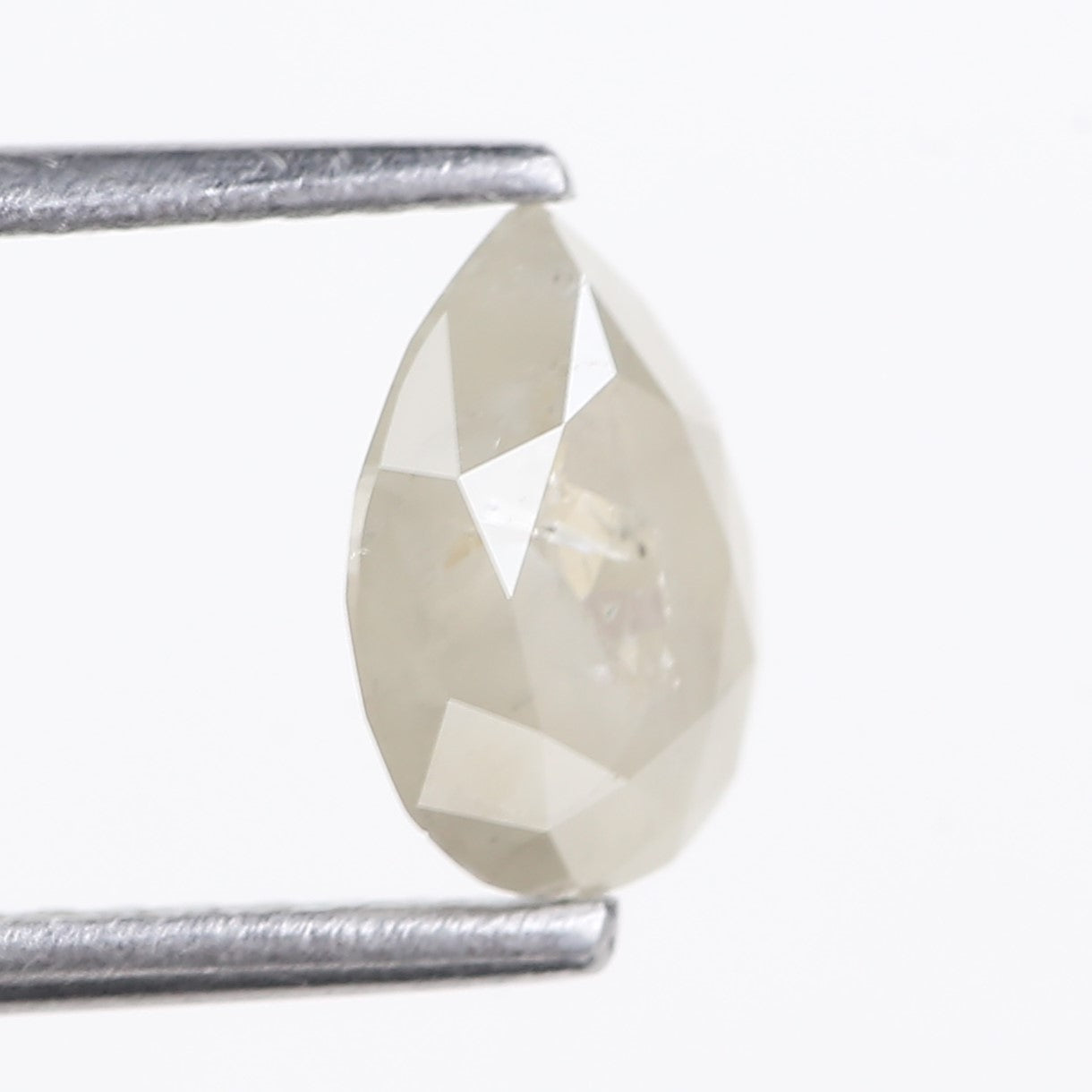 0.96 Carat Natural Opalescent Pear Shape Salt and Pepper Diamond 7.66 MM