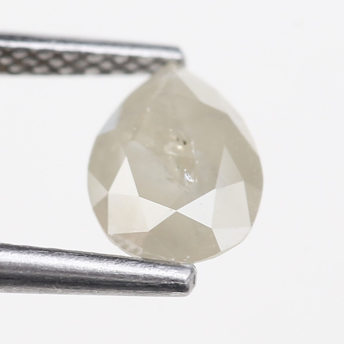 0.96 Carat Natural Opalescent Pear Shape Salt and Pepper Diamond 7.66 MM