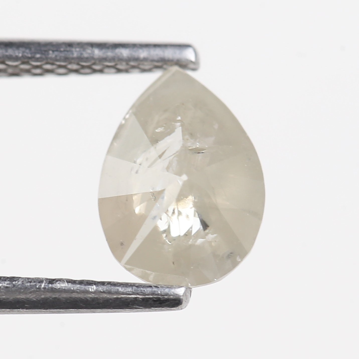 0.96 Carat Natural Opalescent Pear Shape Salt and Pepper Diamond 7.66 MM