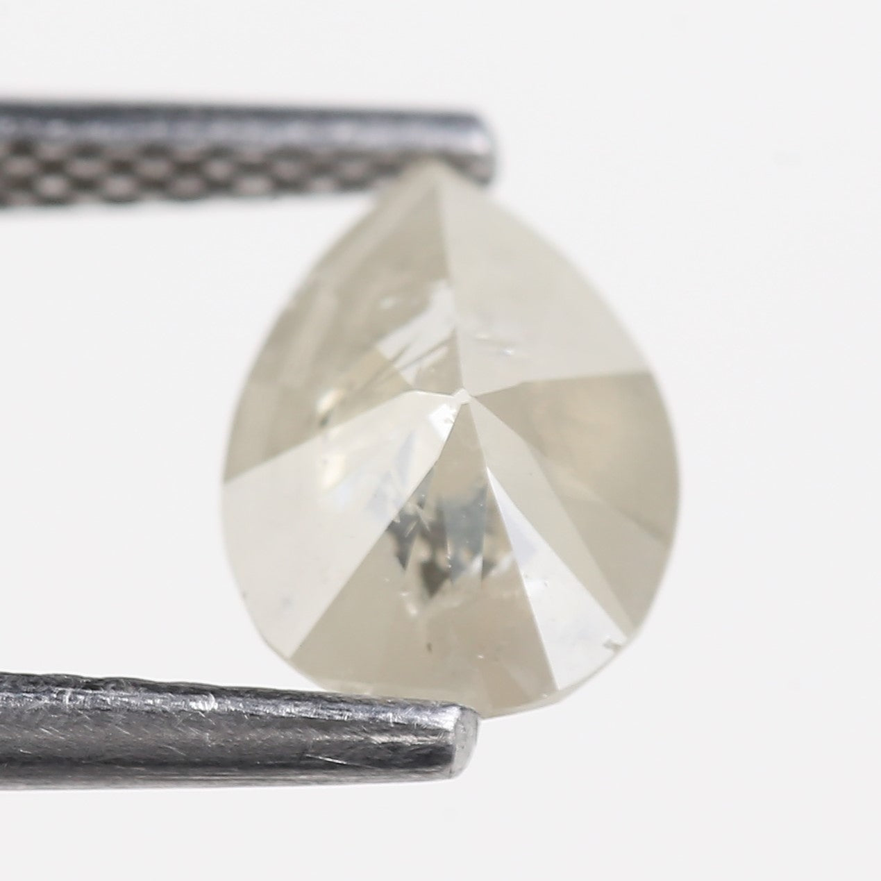 0.96 Carat Natural Opalescent Pear Shape Salt and Pepper Diamond 7.66 MM