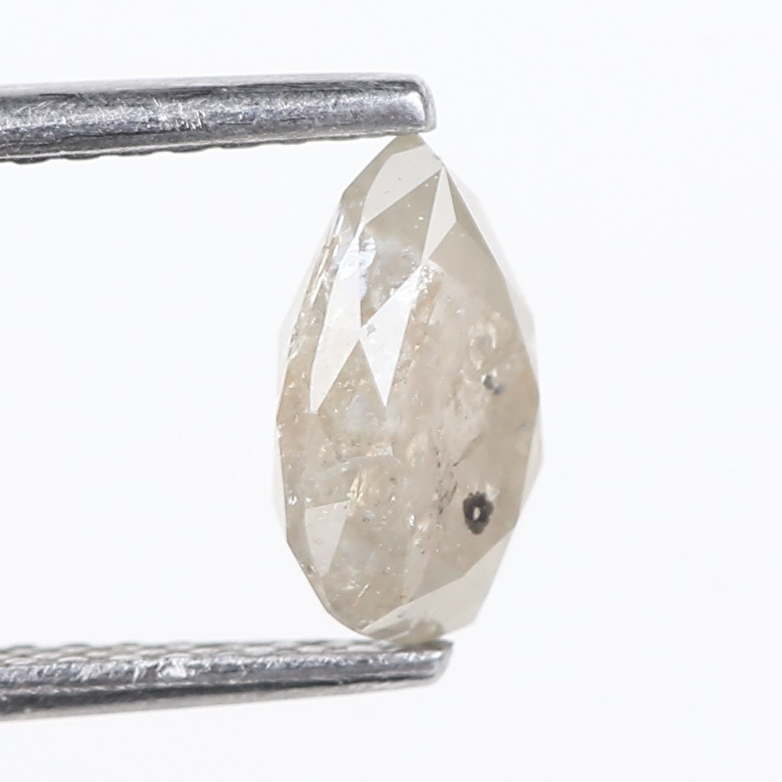 1.13 Carat Natural Icy Gray Pear Salt and Pepper Diamond 7.83 MM