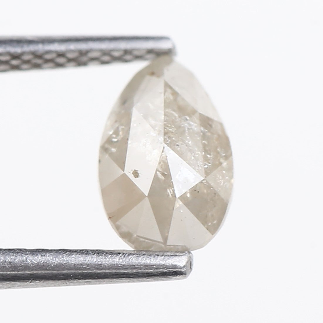 1.13 Carat Natural Icy Gray Pear Salt and Pepper Diamond 7.83 MM