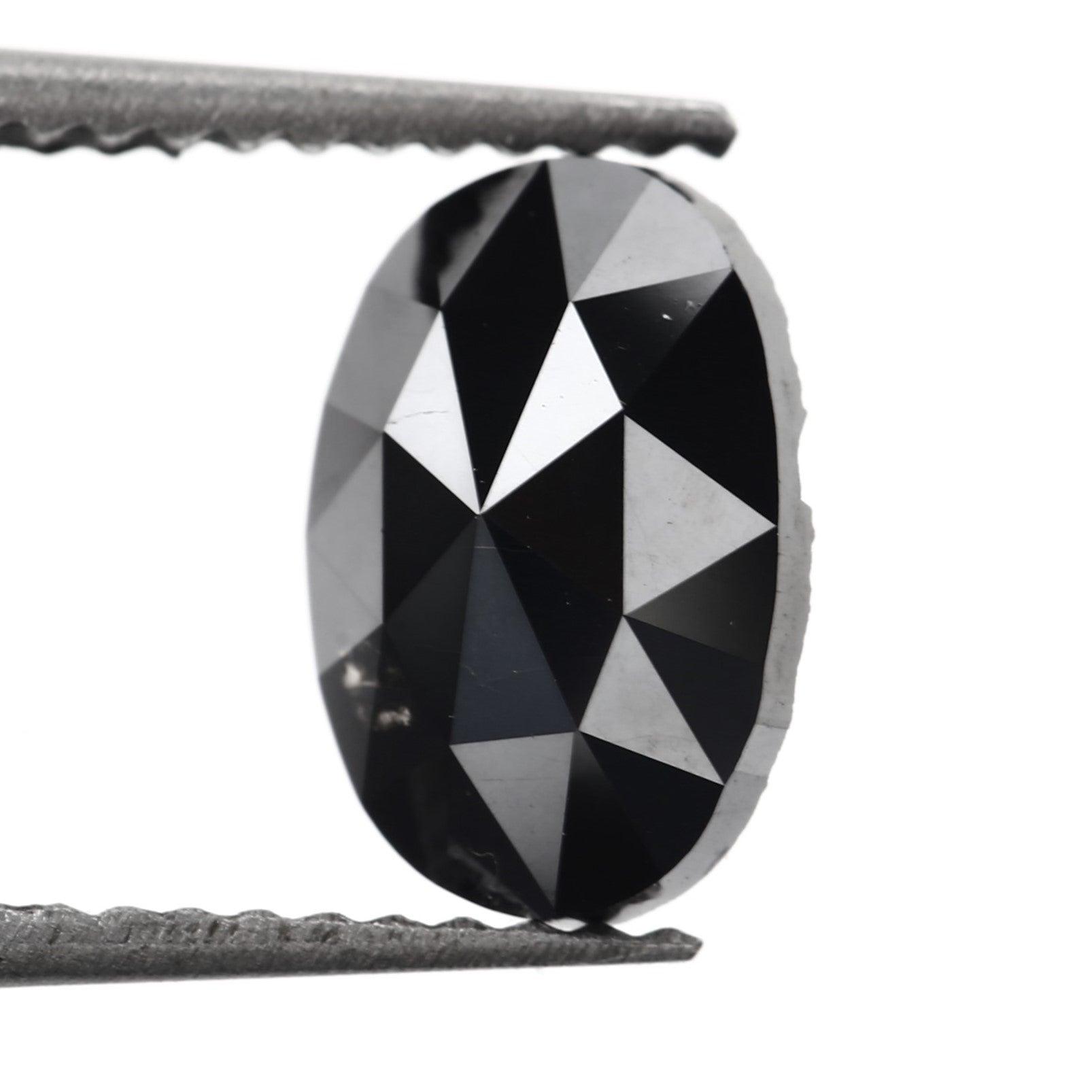 oval rosecut black diamond ring