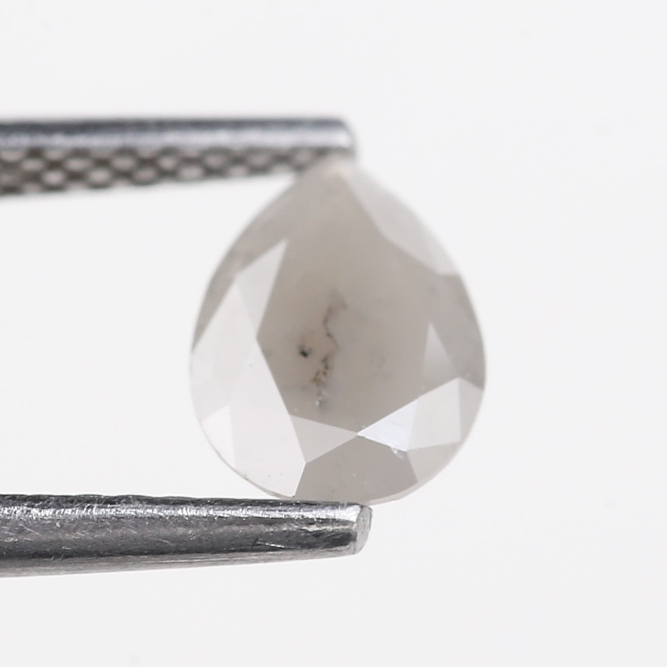 0.63 Carat Natural Gray Pear Salt and Pepper Diamond 7.30 MM