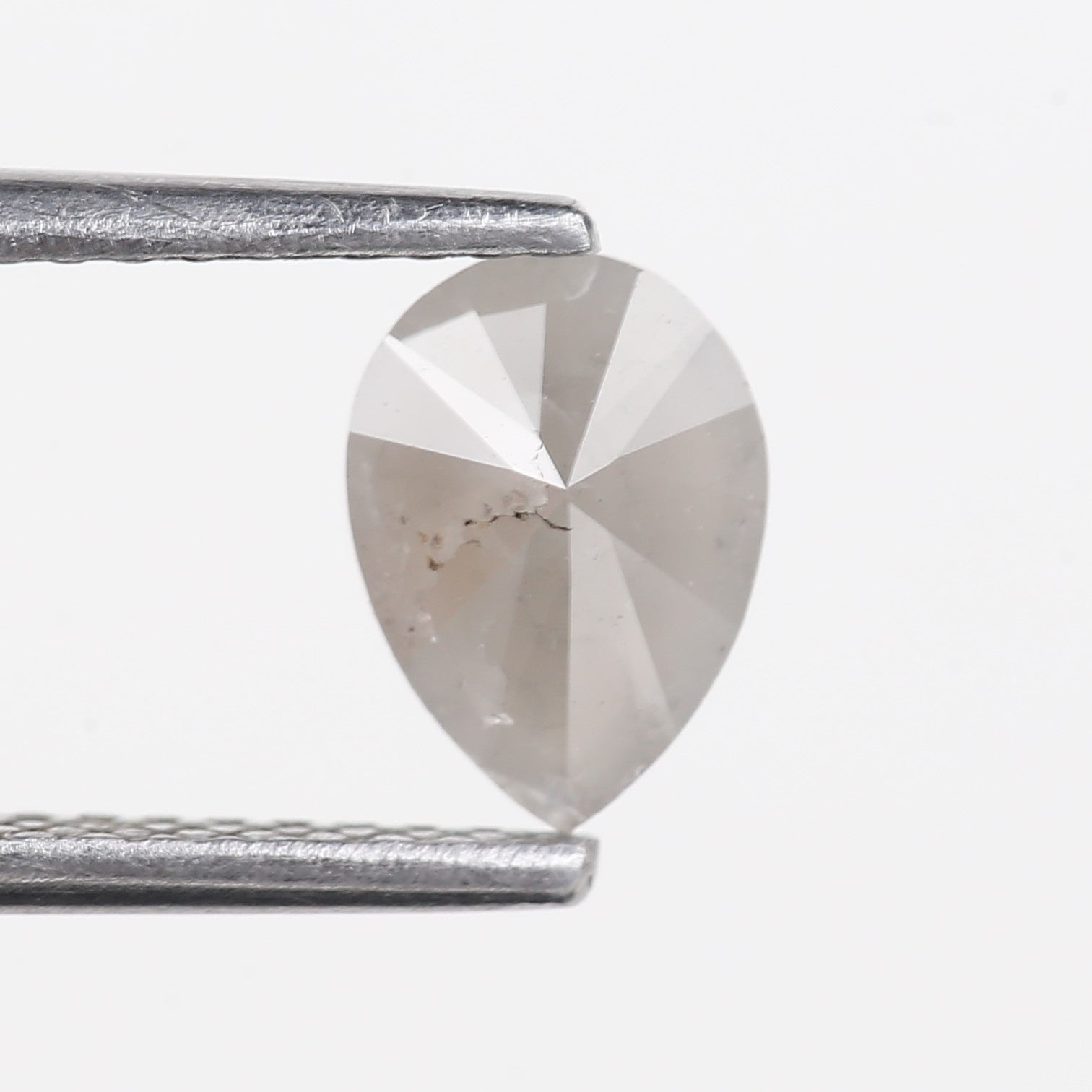 0.63 Carat Natural Gray Pear Salt and Pepper Diamond 7.30 MM