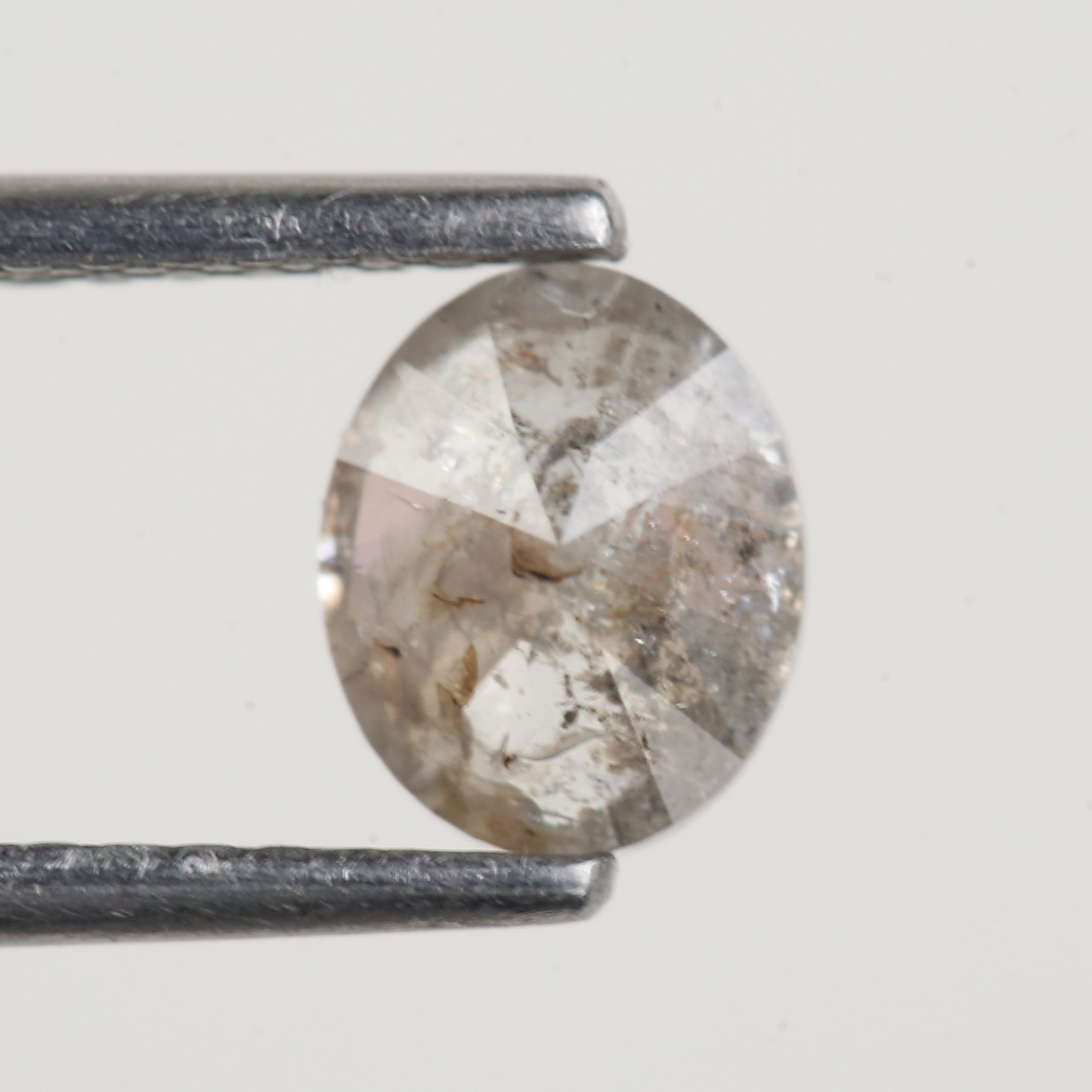 0.74 Ct Oval Cut Grey Salt and Pepper Diamond 6.2 MM