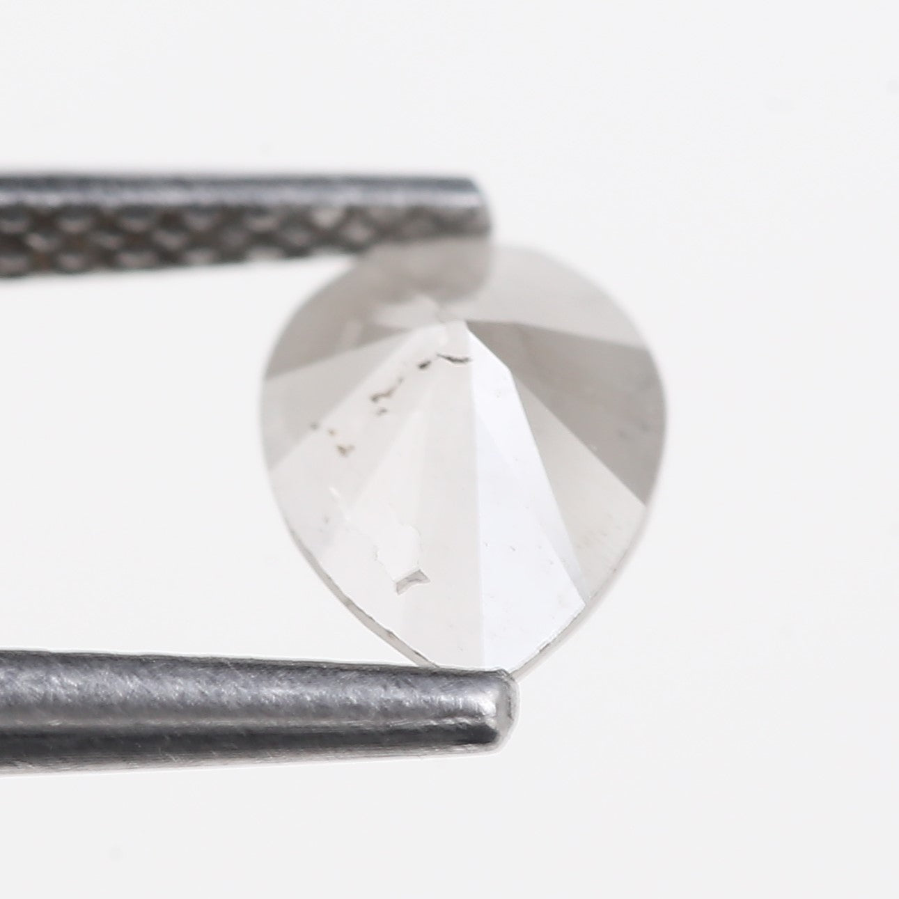 0.63 Carat Natural Gray Pear Salt and Pepper Diamond 7.30 MM