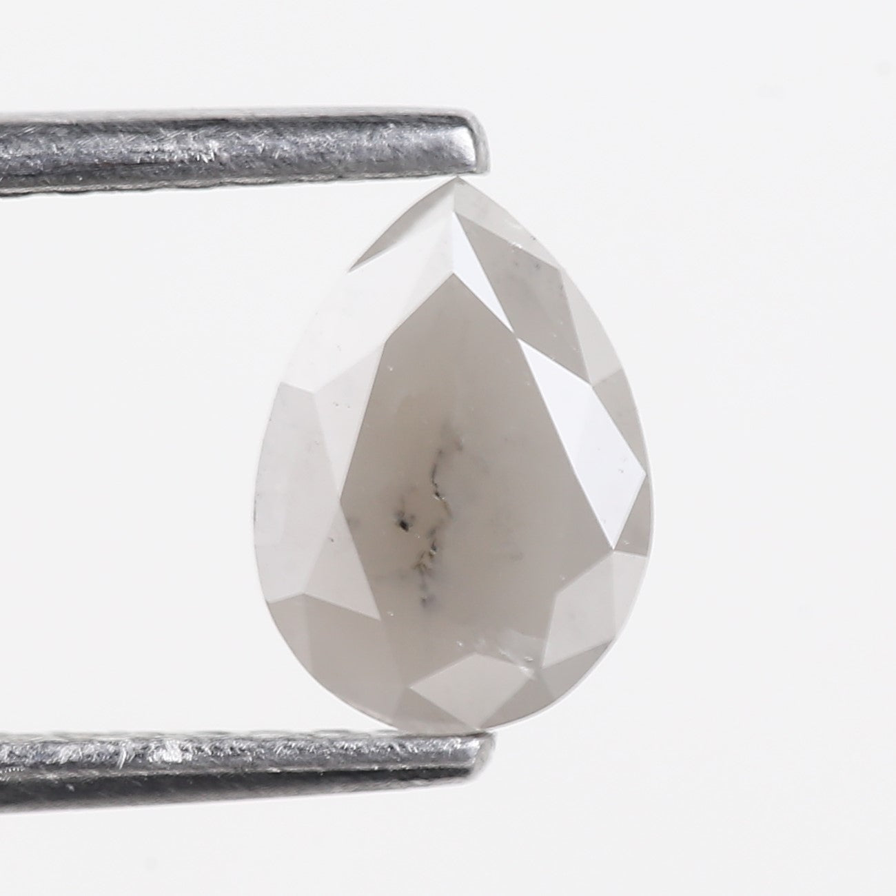 0.63 Carat Natural Gray Pear Salt and Pepper Diamond 7.30 MM