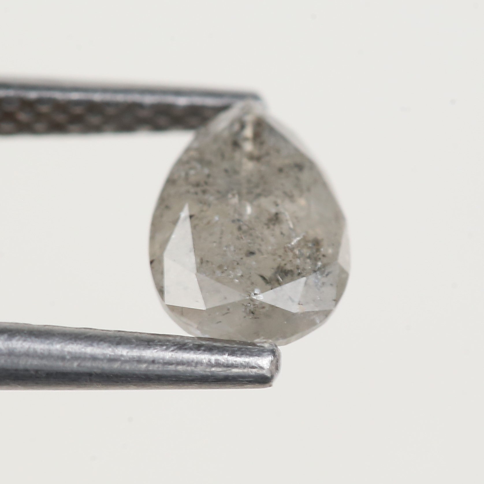 0.68 Ct Genuine Pear Salt and Pepper Diamond 6.8 MM
