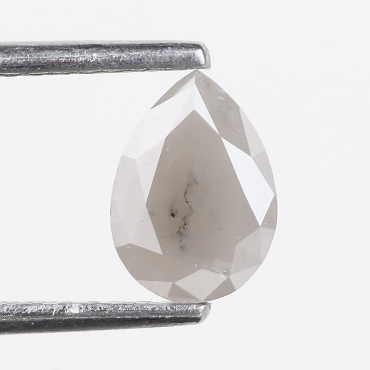 0.63 Carat Natural Gray Pear Salt and Pepper Diamond 7.30 MM