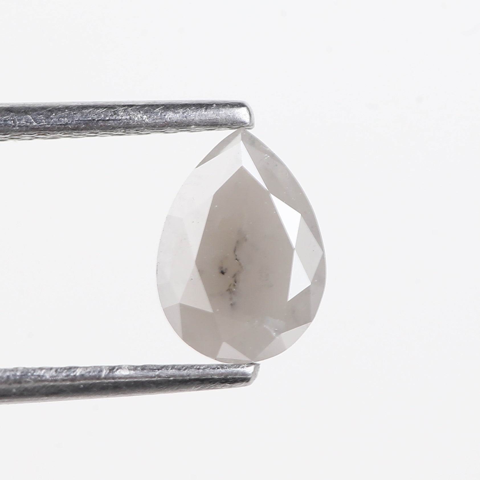 0.63 Carat Natural Gray Pear Salt and Pepper Diamond 7.30 MM