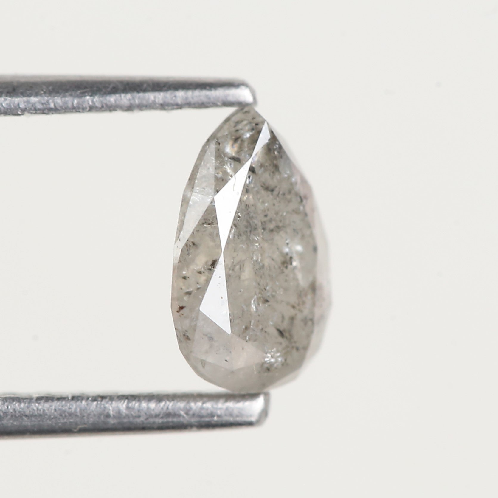 0.68 Ct Genuine Pear Salt and Pepper Diamond 6.8 MM