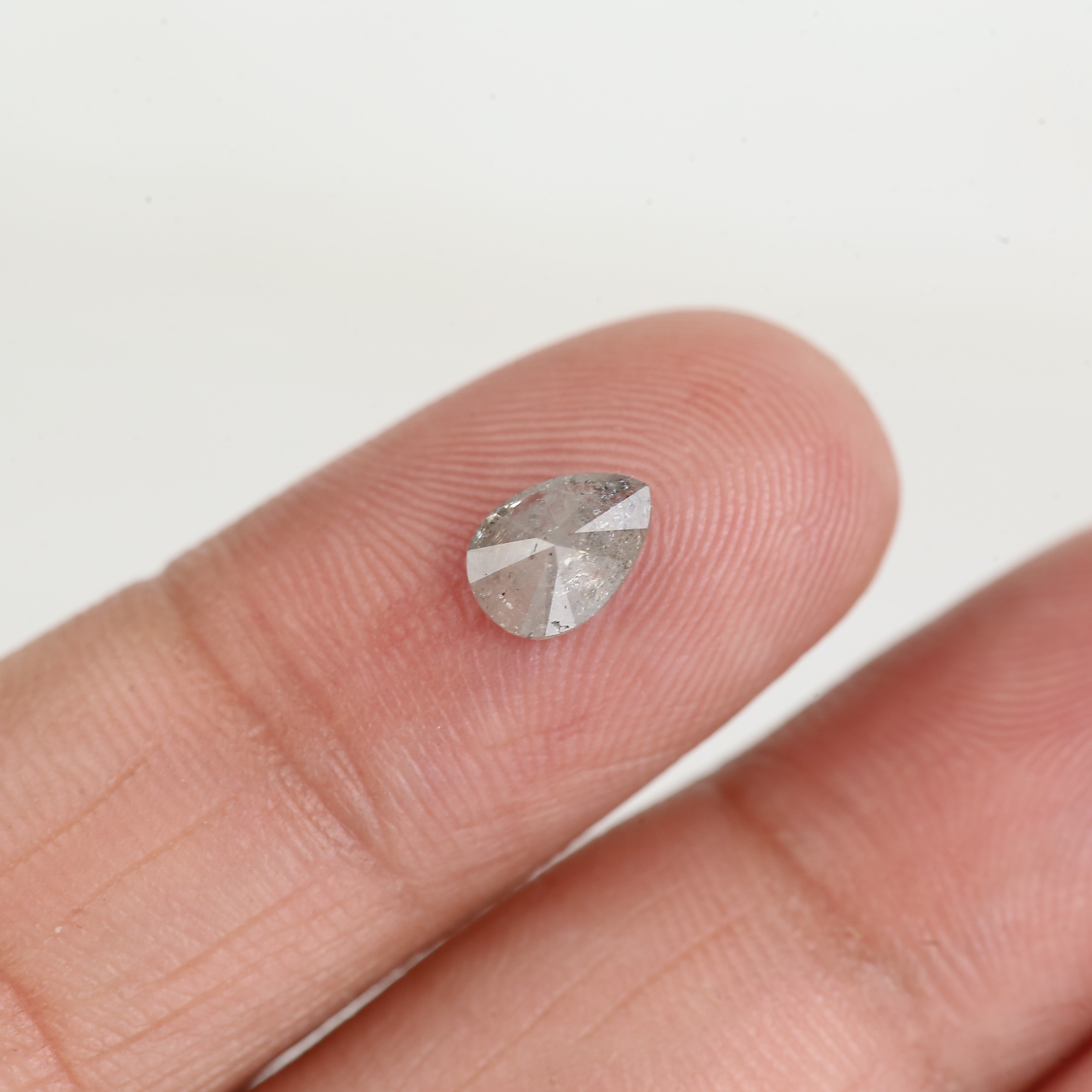 0.68 Ct Genuine Pear Salt and Pepper Diamond 6.8 MM