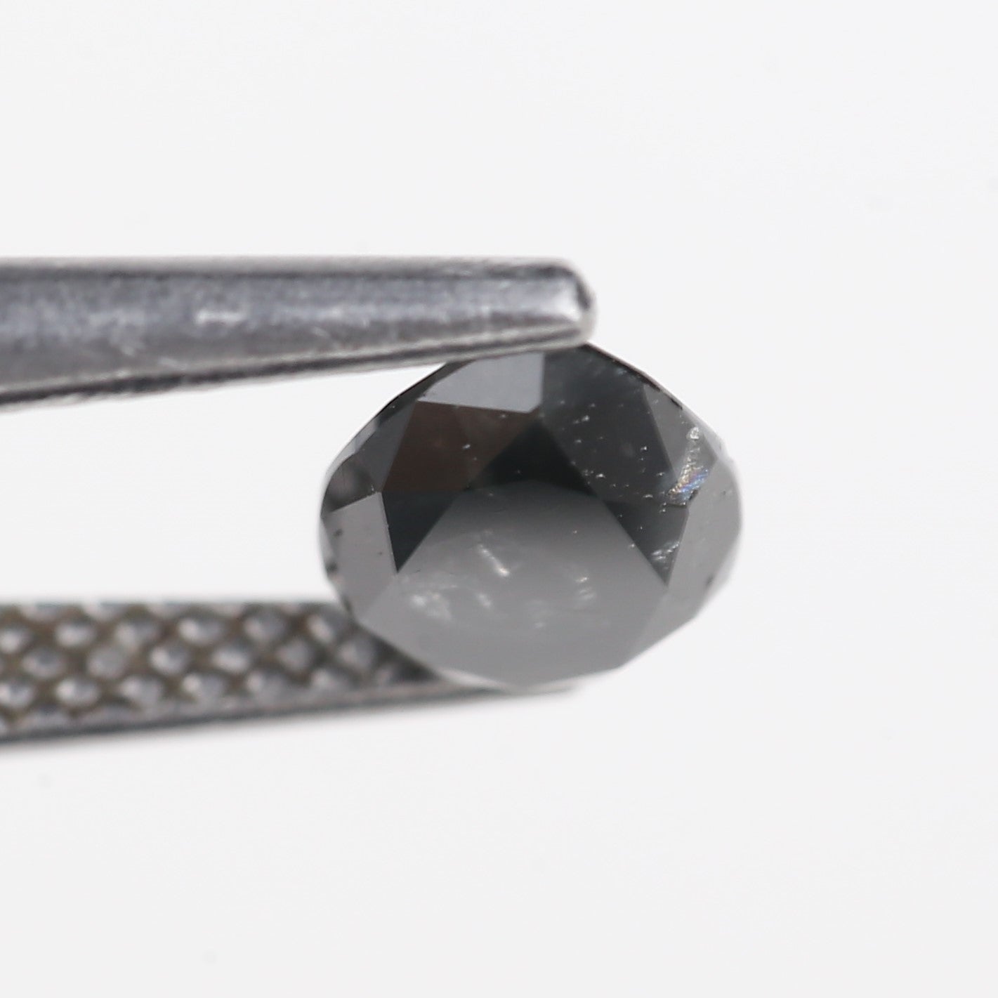 0.97 Carat Natural Black Pear Salt and Pepper Diamond 7.22 MM