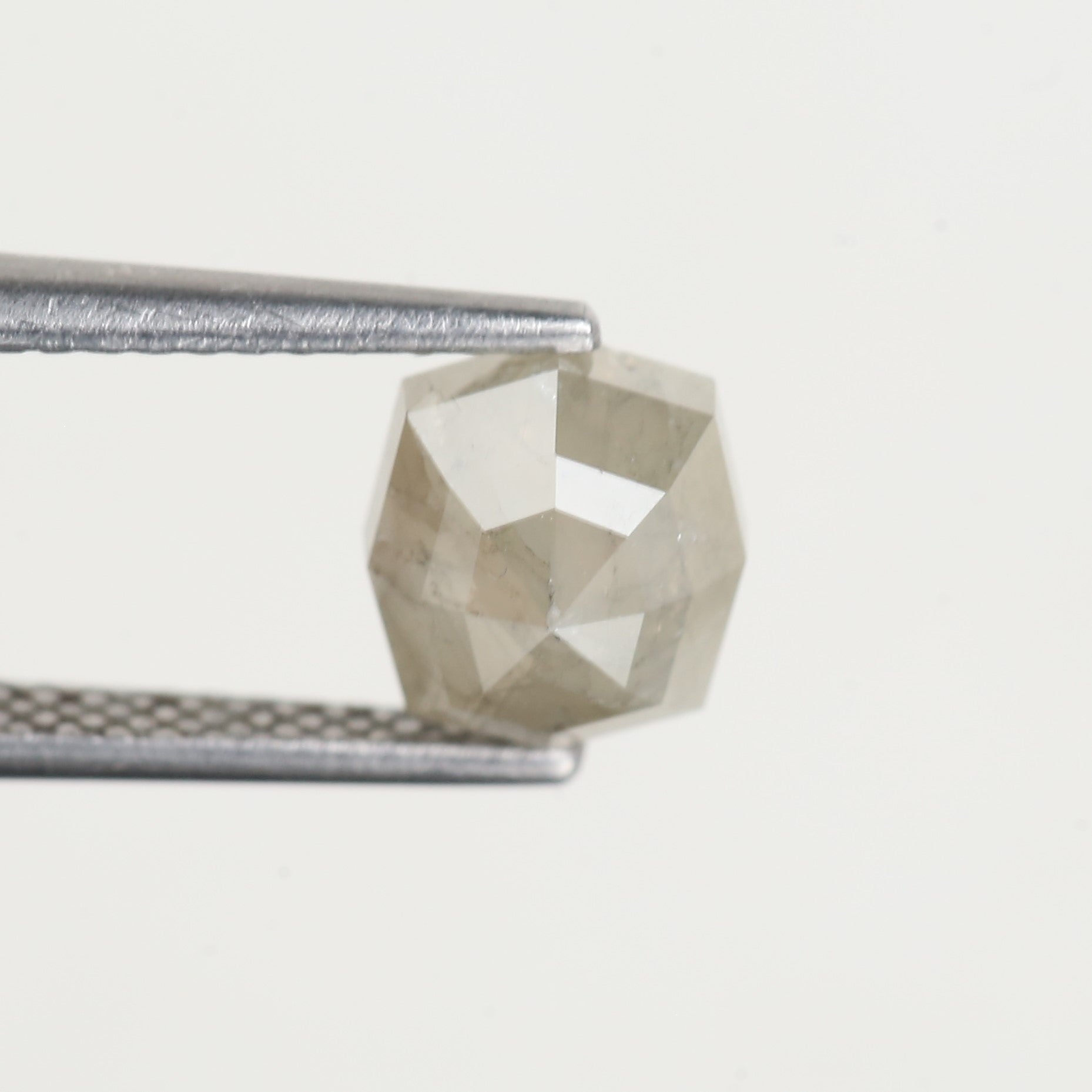 1.57 Carat Hexagon Grey Salt and Pepper Diamond 7.1 MM