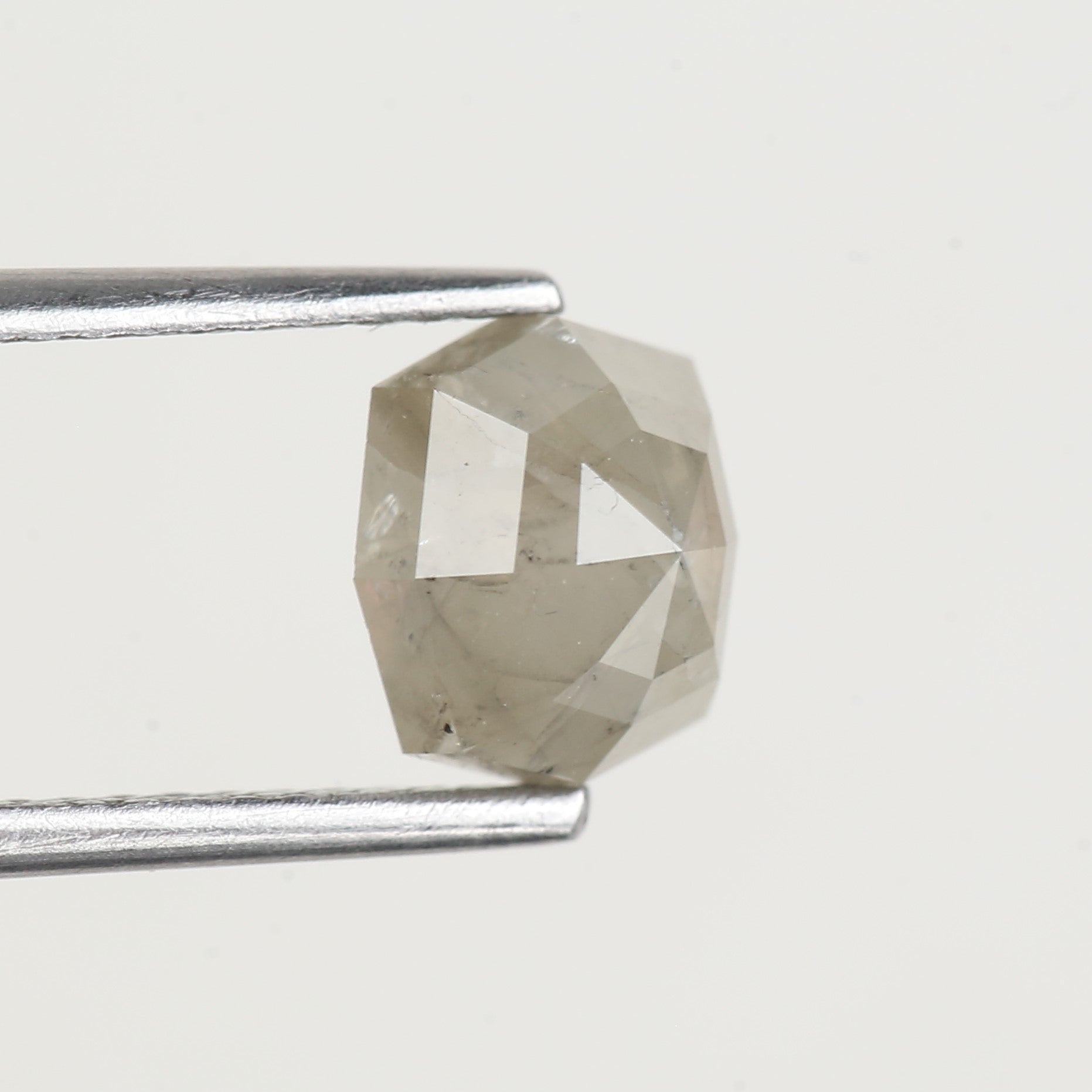 1.57 Carat Hexagon Grey Salt and Pepper Diamond 7.1 MM