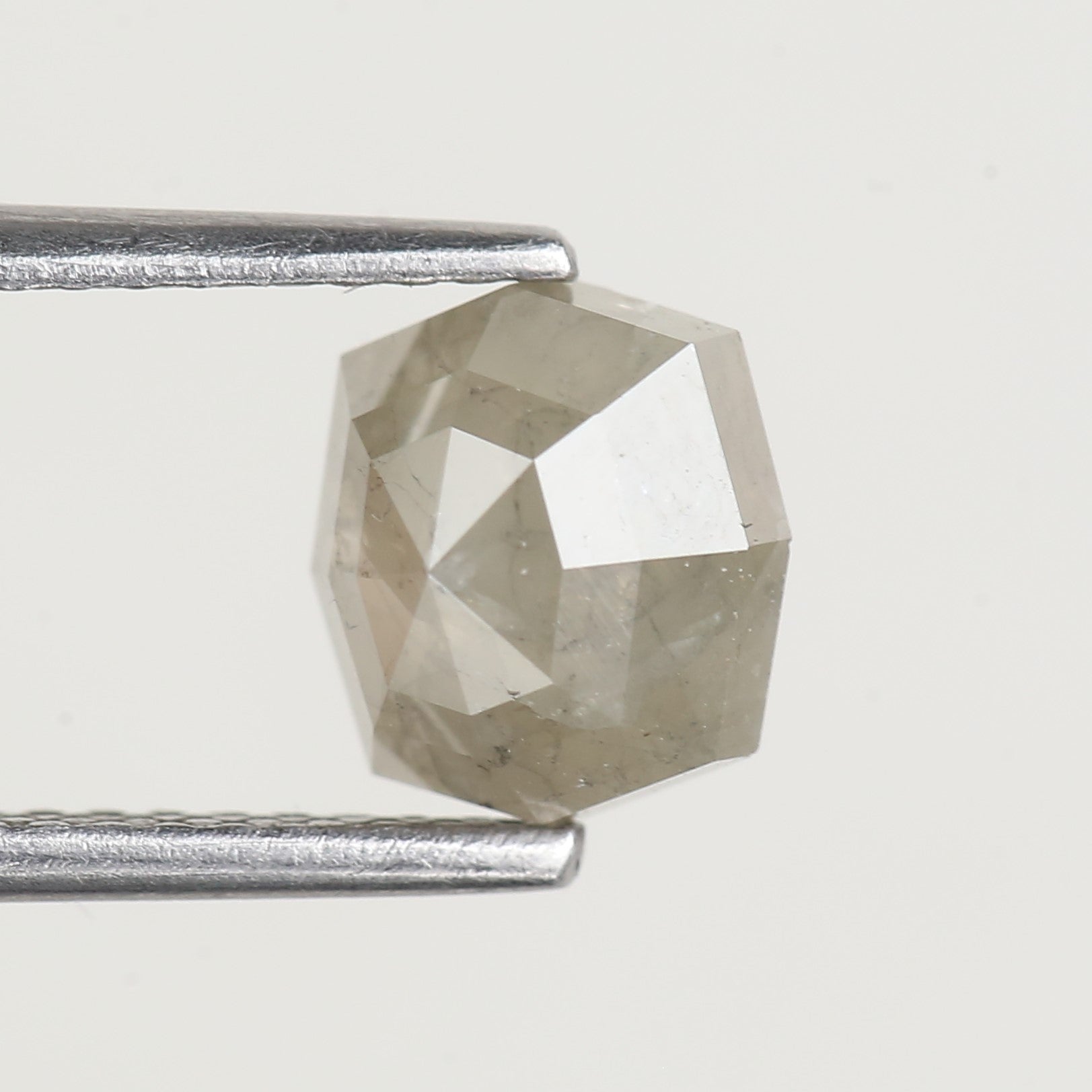 1.57 Carat Hexagon Grey Salt and Pepper Diamond 7.1 MM