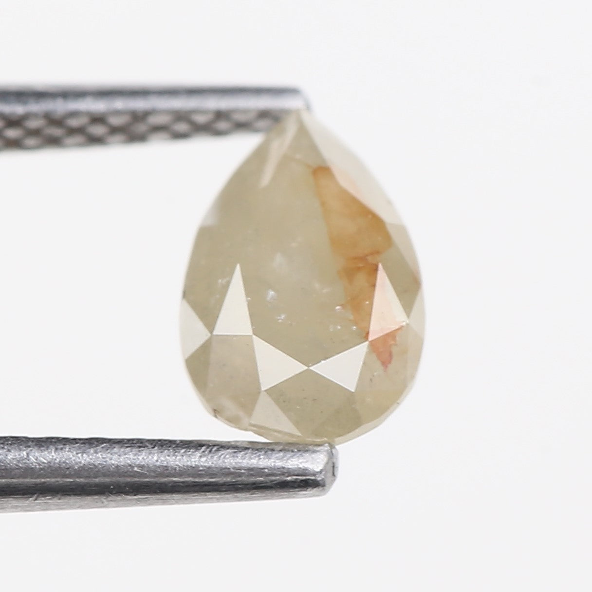 0.81 Carat Natural Yellow Orange Pear Salt and Pepper Diamond 7.10 MM