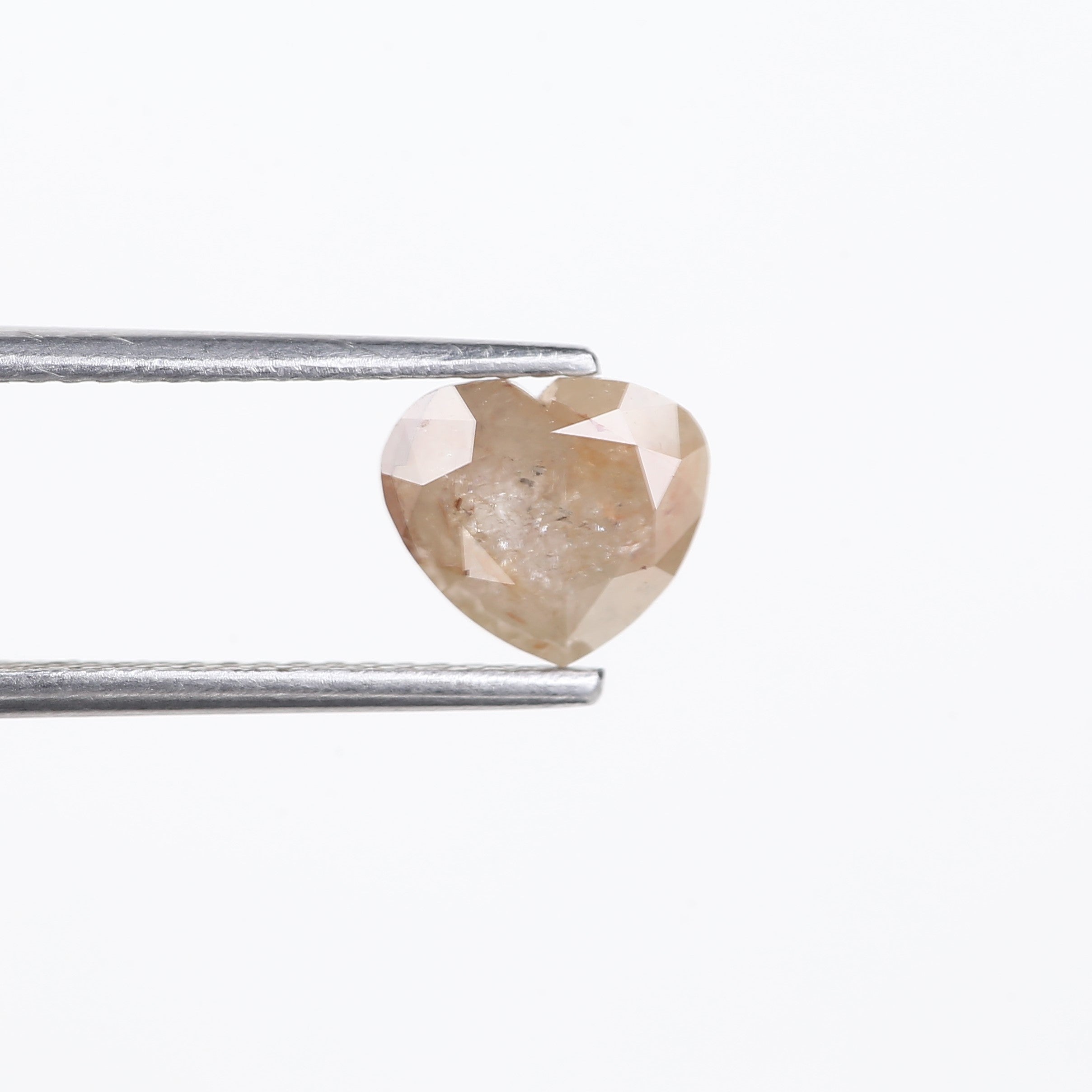 1.66 Carat Natural Heart Shape Brown Salt and Pepper Diamond 6.74 MM