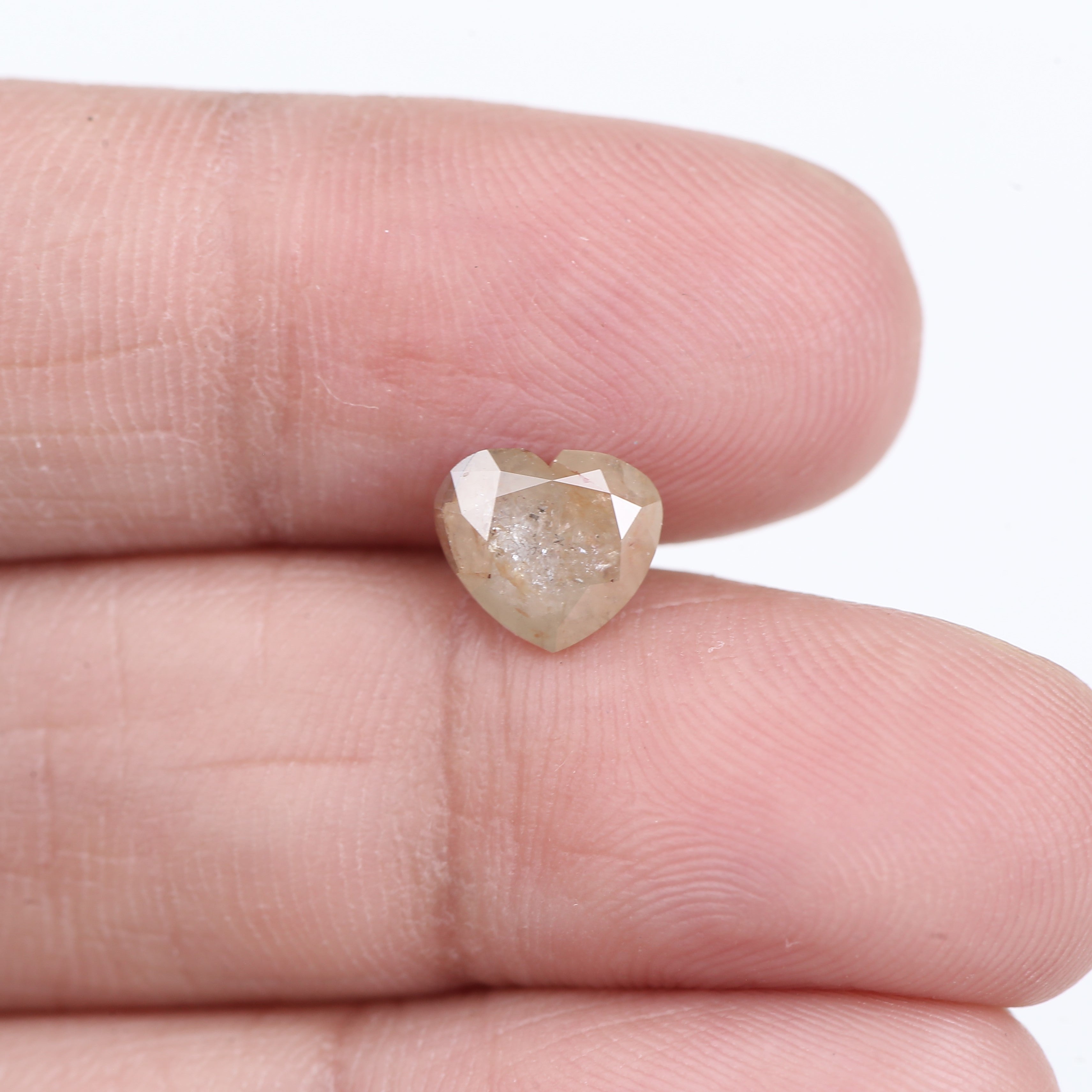 1.66 Carat Natural Heart Shape Brown Salt and Pepper Diamond 6.74 MM