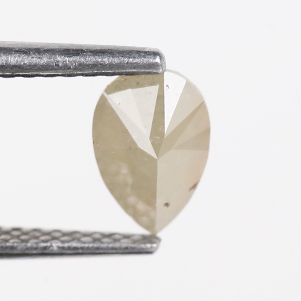 0.81 Carat Natural Yellow Orange Pear Salt and Pepper Diamond 7.10 MM