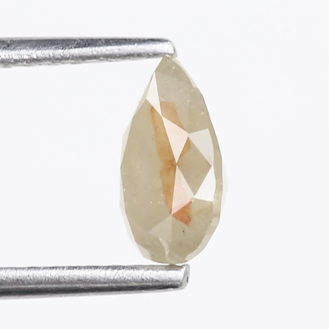 0.81 Carat Natural Yellow Orange Pear Salt and Pepper Diamond 7.10 MM