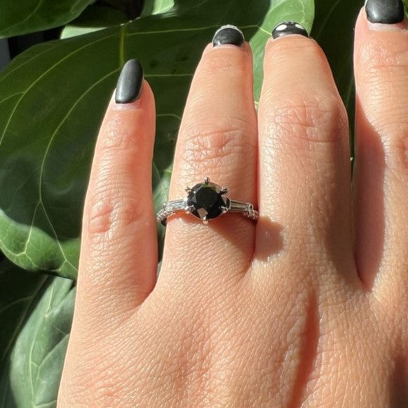 The Megan Black and White Diamond Ring - Blackdiamond