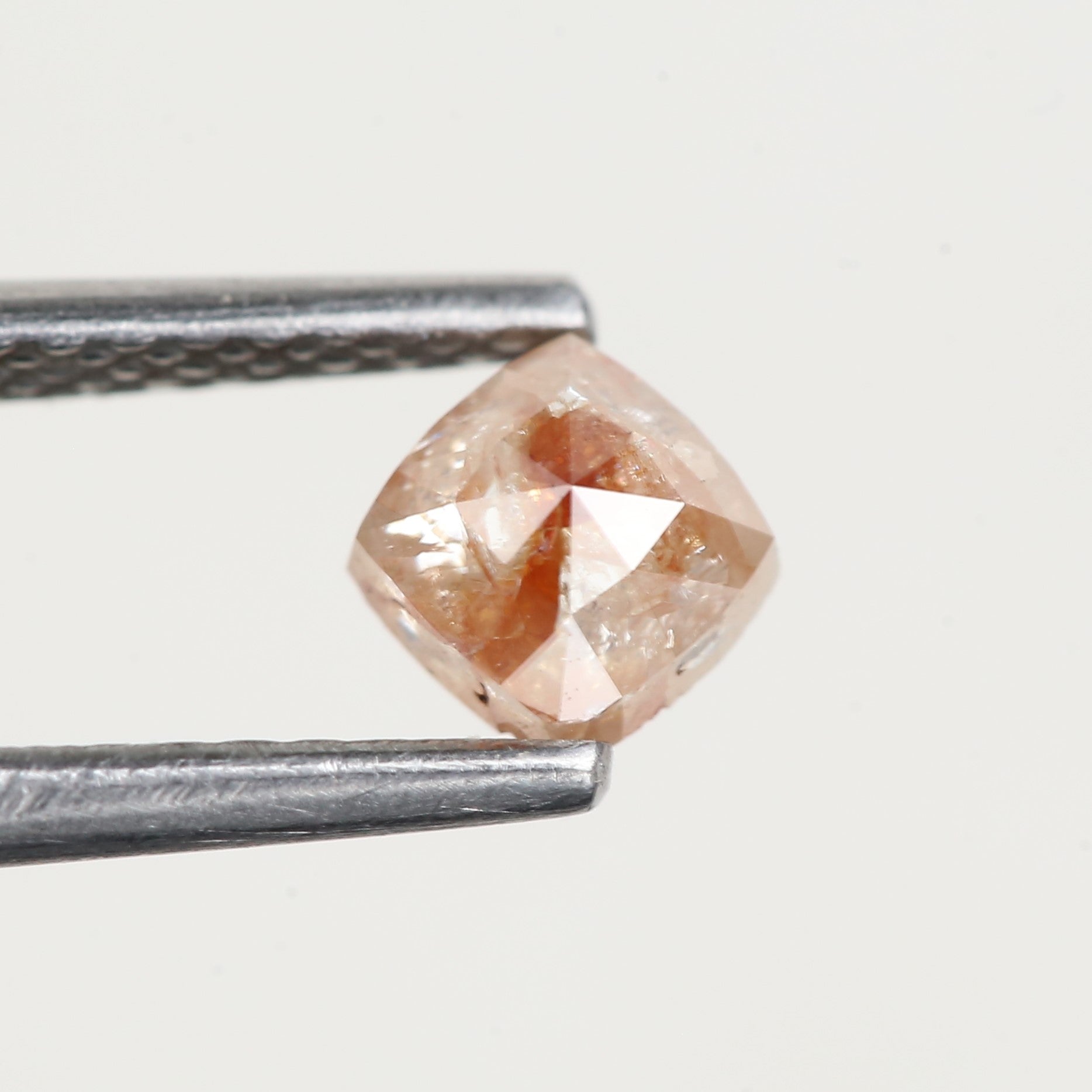 1.34 Ct Cushion Rose Cut Orange Salt and Pepper Diamond 6.4 MM