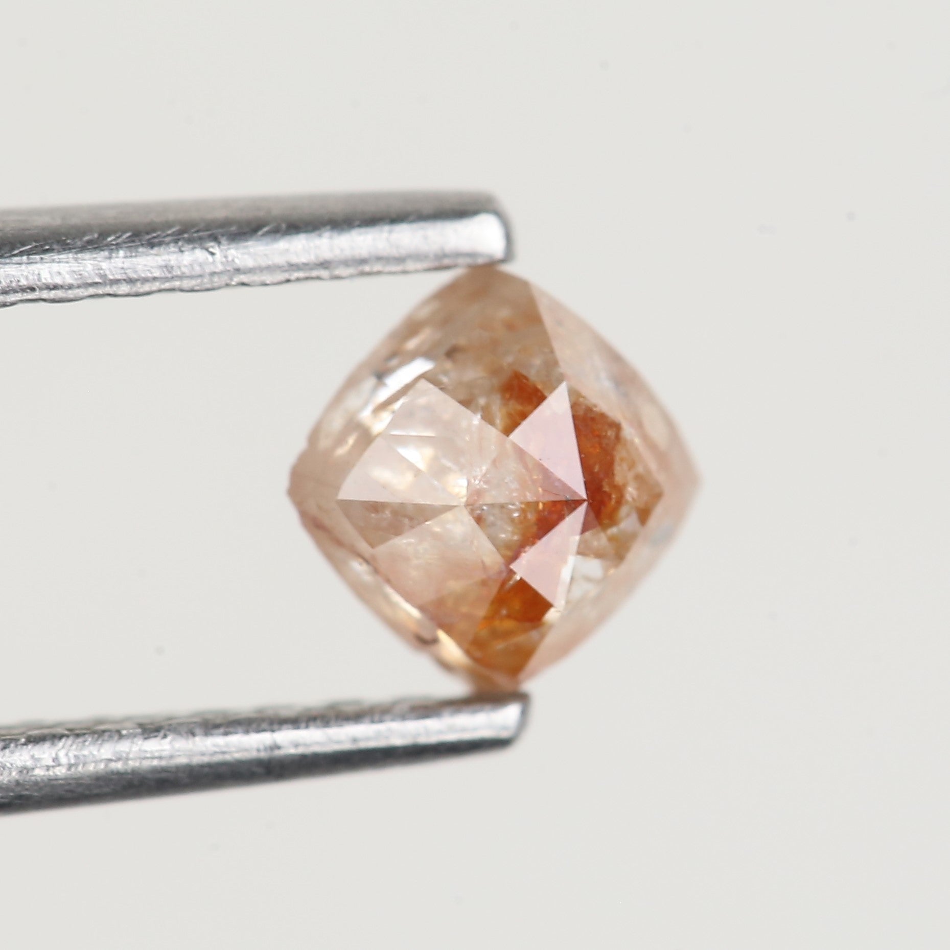 1.34 Ct Cushion Rose Cut Orange Salt and Pepper Diamond 6.4 MM