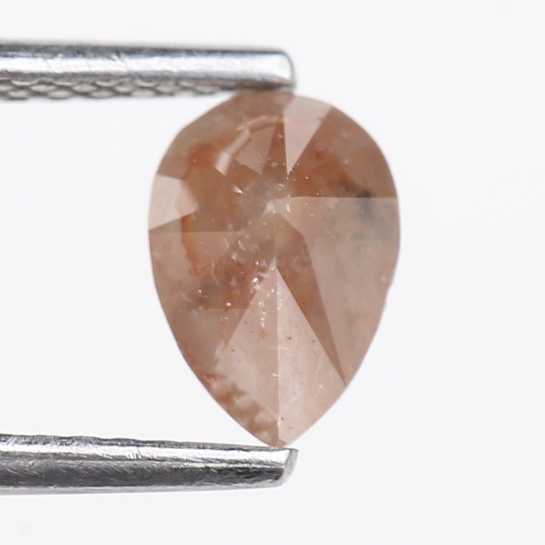 0.76 Carat Natural Orange Pear Salt and Pepper Diamond 7.16 MM