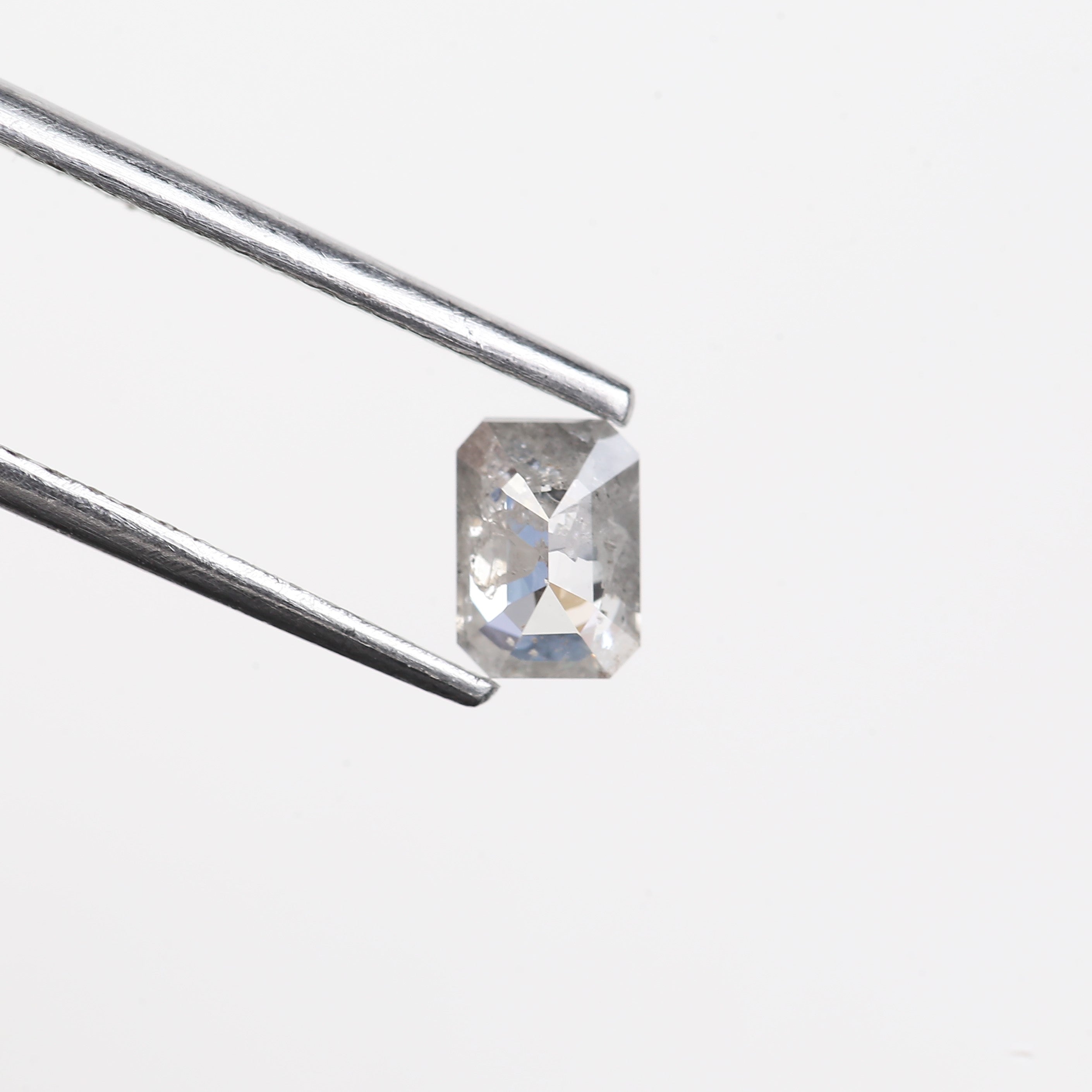 0.40 Carat Natural Salt And Pepper Diamond Icy Grey Emerald Diamond 5.24 MM