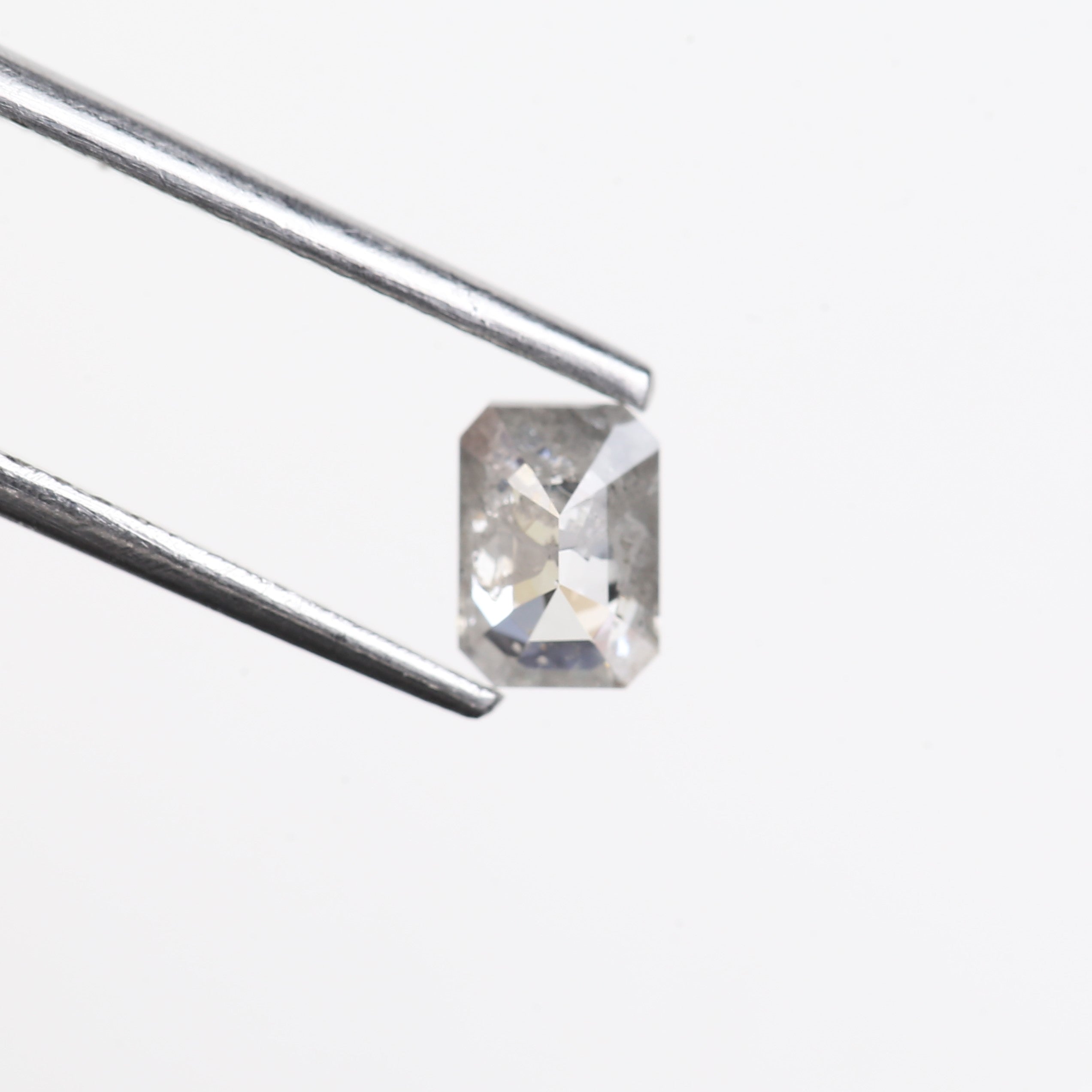 0.40 Carat Natural Salt And Pepper Diamond Icy Grey Emerald Diamond 5.24 MM