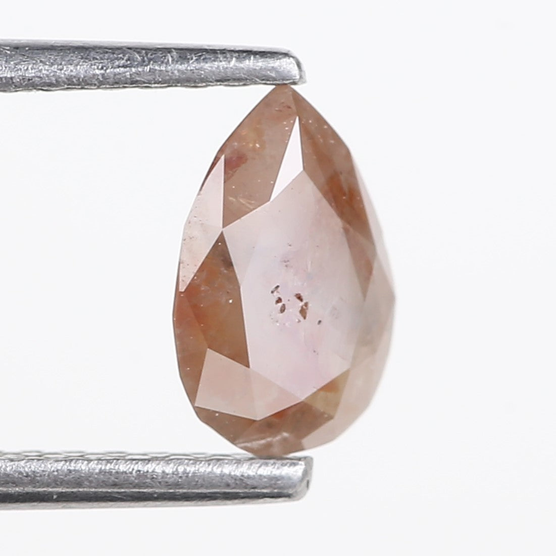 0.76 Carat Natural Orange Pear Salt and Pepper Diamond 7.16 MM