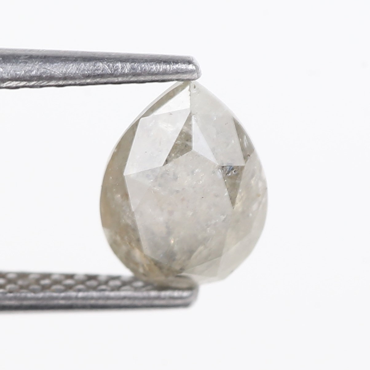 1.47 Carat Natural Gray Pear Salt and Pepper Diamond 8.04 MM