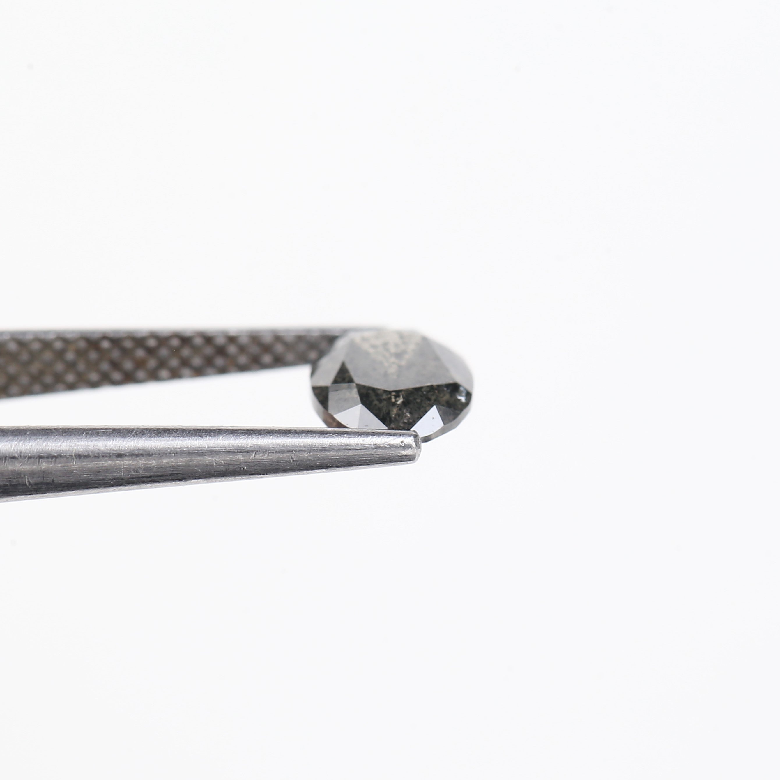 1 Carat Salt And Pepper Natural Grey Oval Cut Loose Diamond 7.31 MM