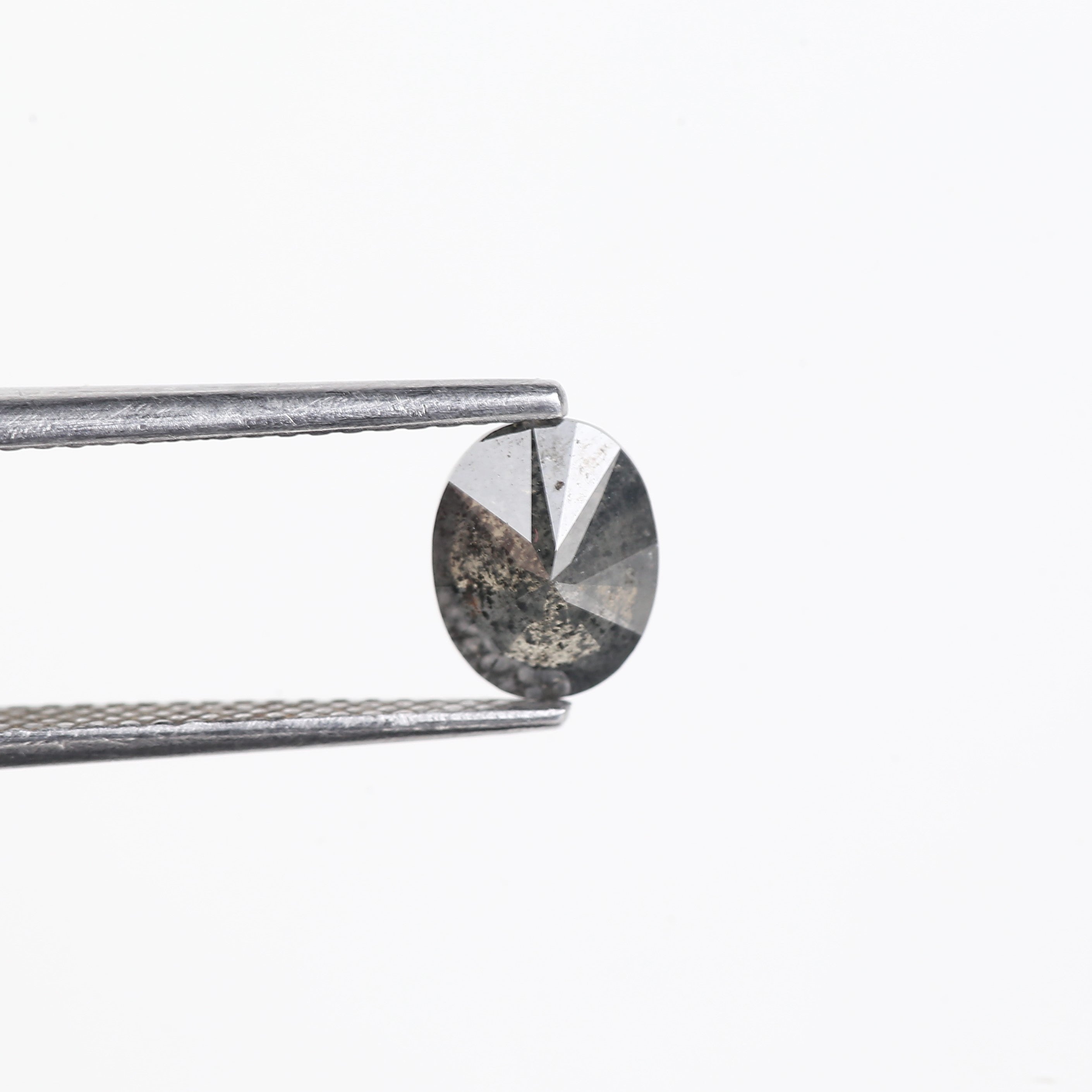 1 Carat Salt And Pepper Natural Grey Oval Cut Loose Diamond 7.31 MM