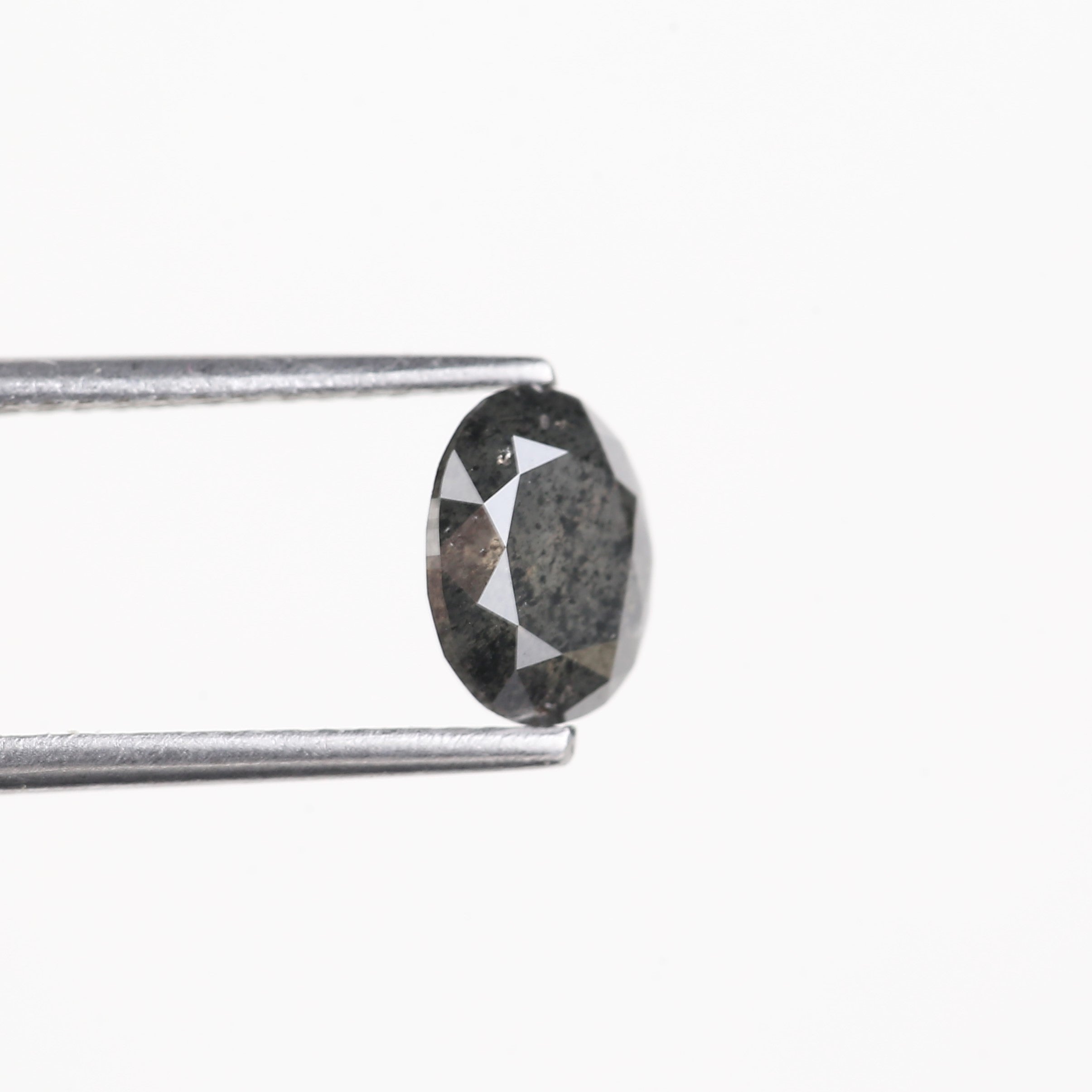 1 Carat Salt And Pepper Natural Grey Oval Cut Loose Diamond 7.31 MM