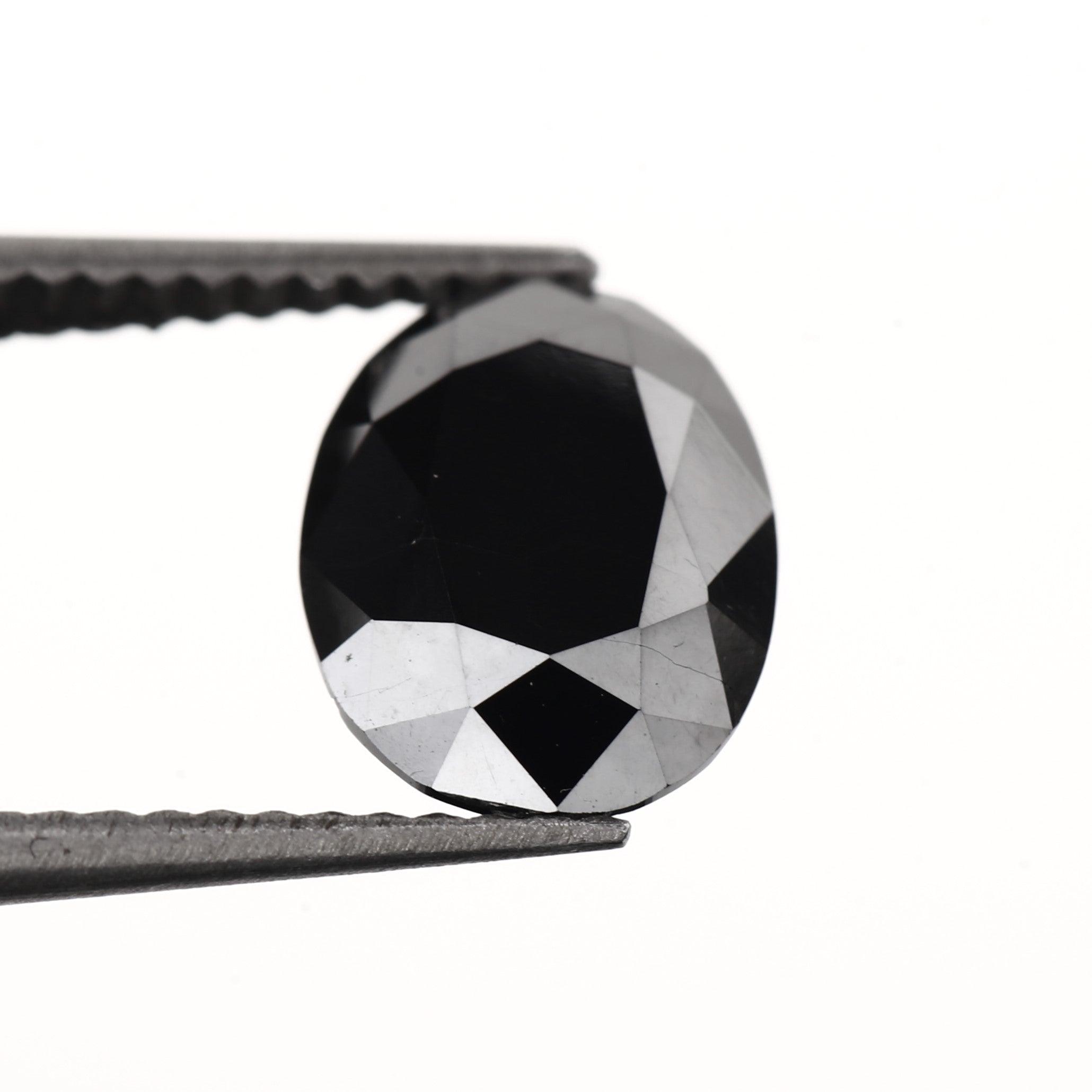 1 carat oval black engagement ring