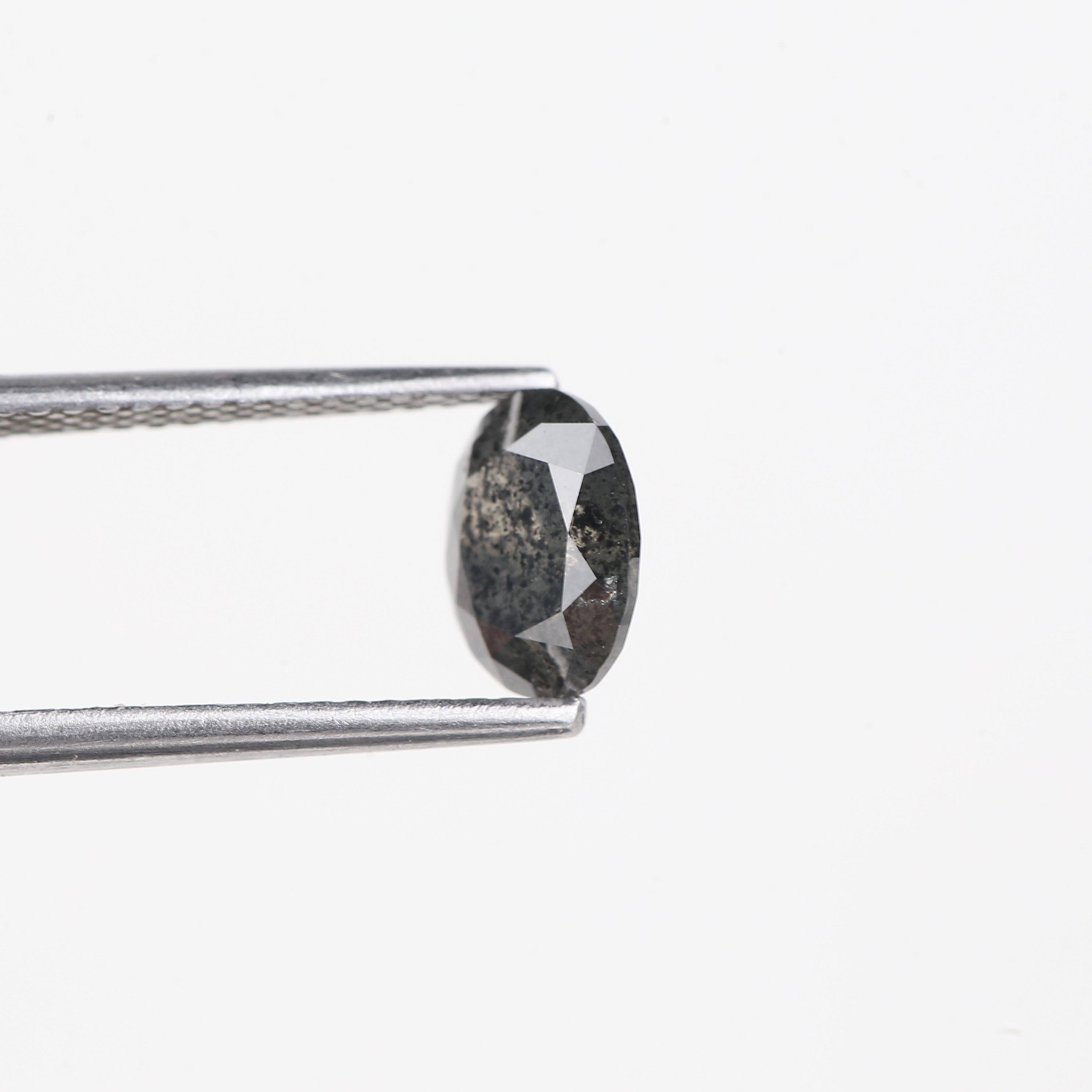 1 Carat Salt And Pepper Natural Grey Oval Cut Loose Diamond 7.31 MM