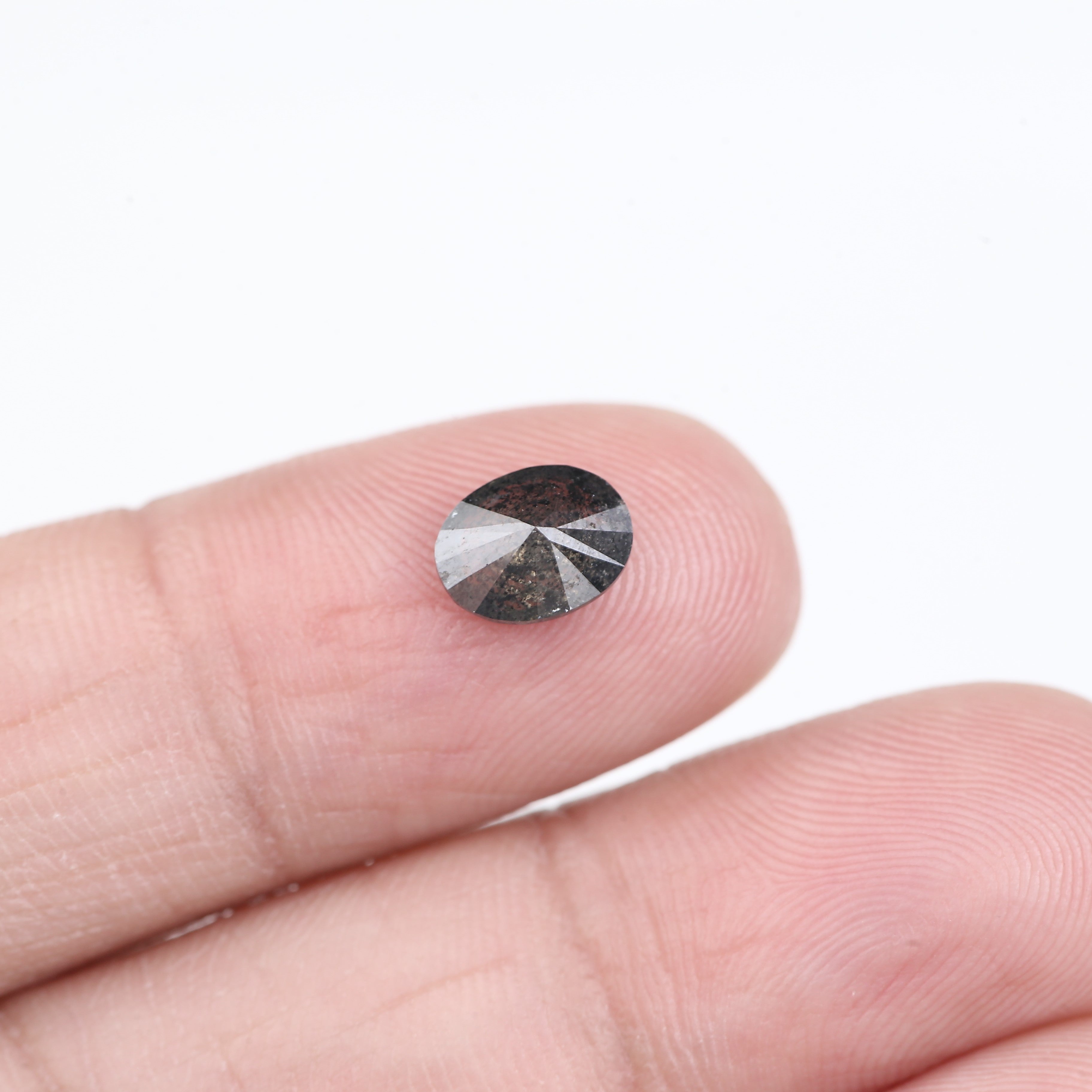 1 Carat Salt And Pepper Natural Grey Oval Cut Loose Diamond 7.31 MM