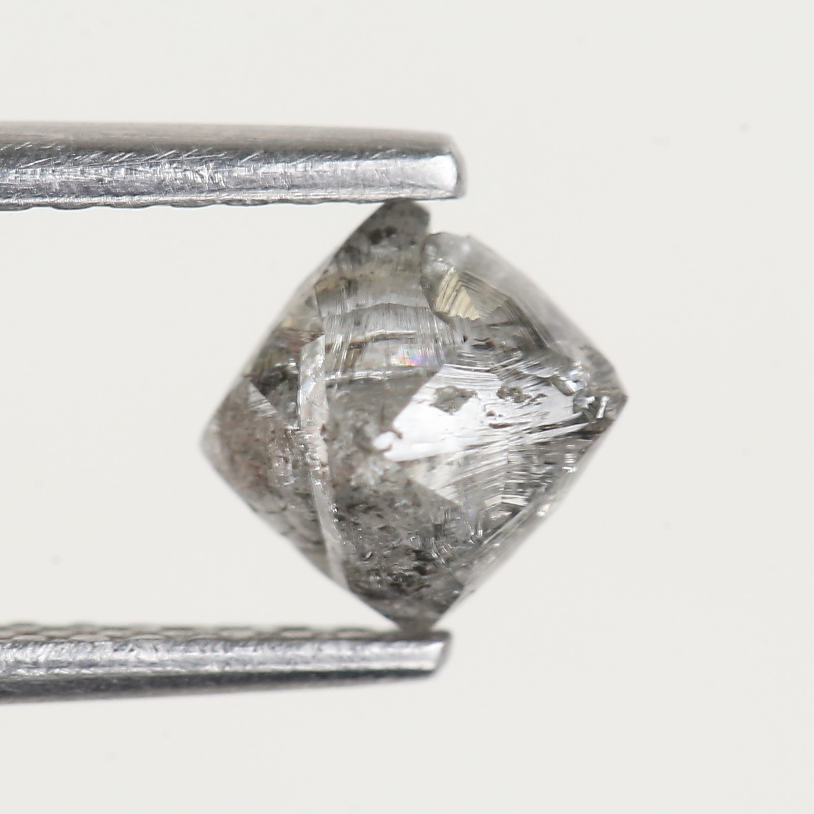 1.31 Carat Natural Grey Octahedron Rough Loose Diamond 5.15 MM
