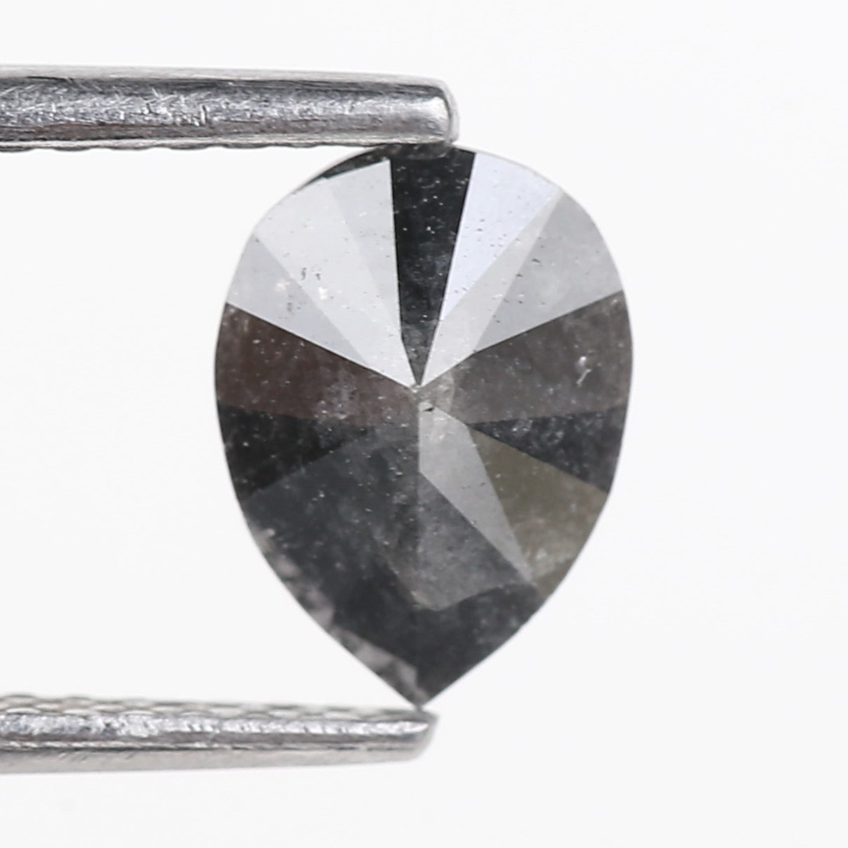 1 Ct Natural Pear Salt And Pepper Dark Gray Diamond 7.93 MM