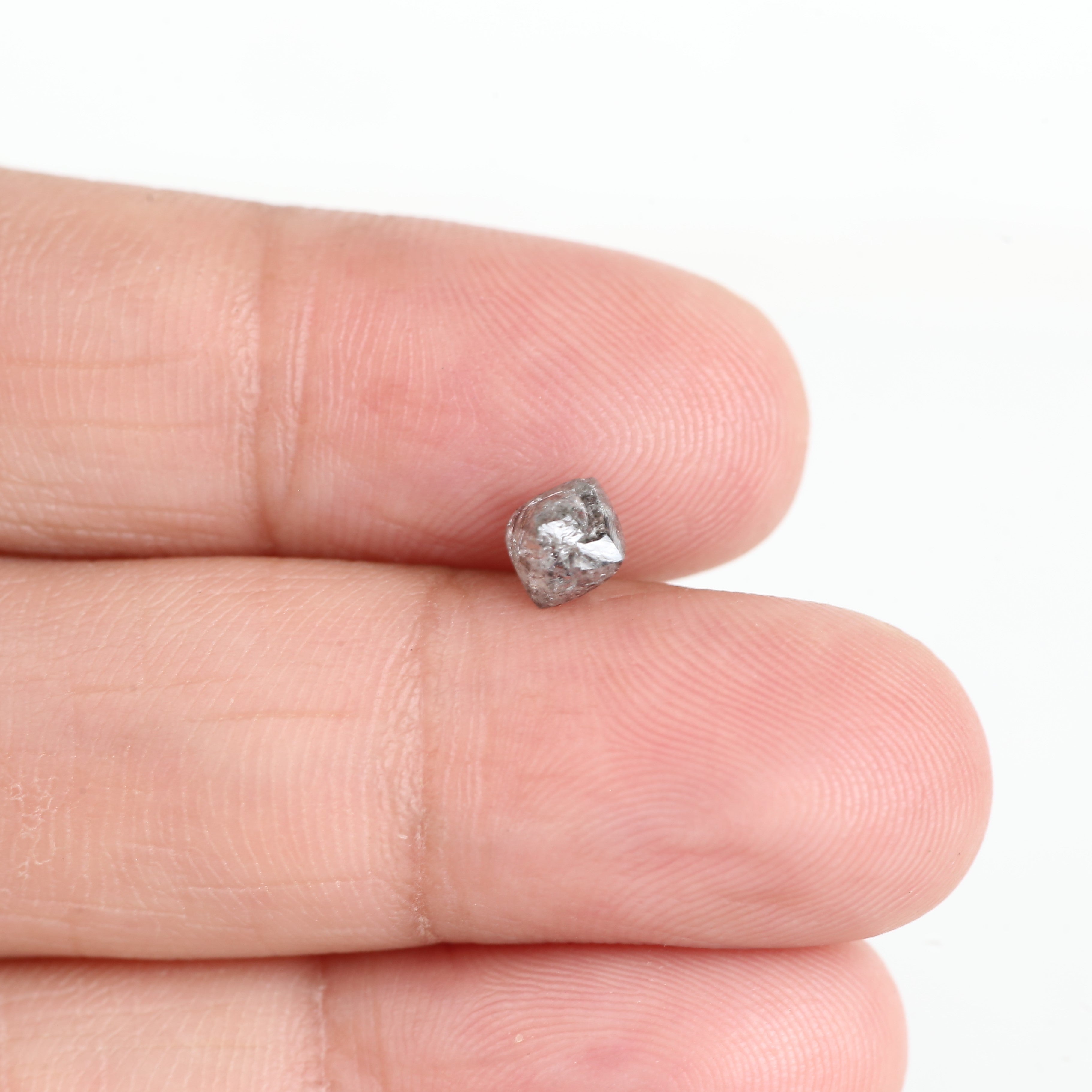 1.31 Carat Natural Grey Octahedron Rough Loose Diamond 5.15 MM