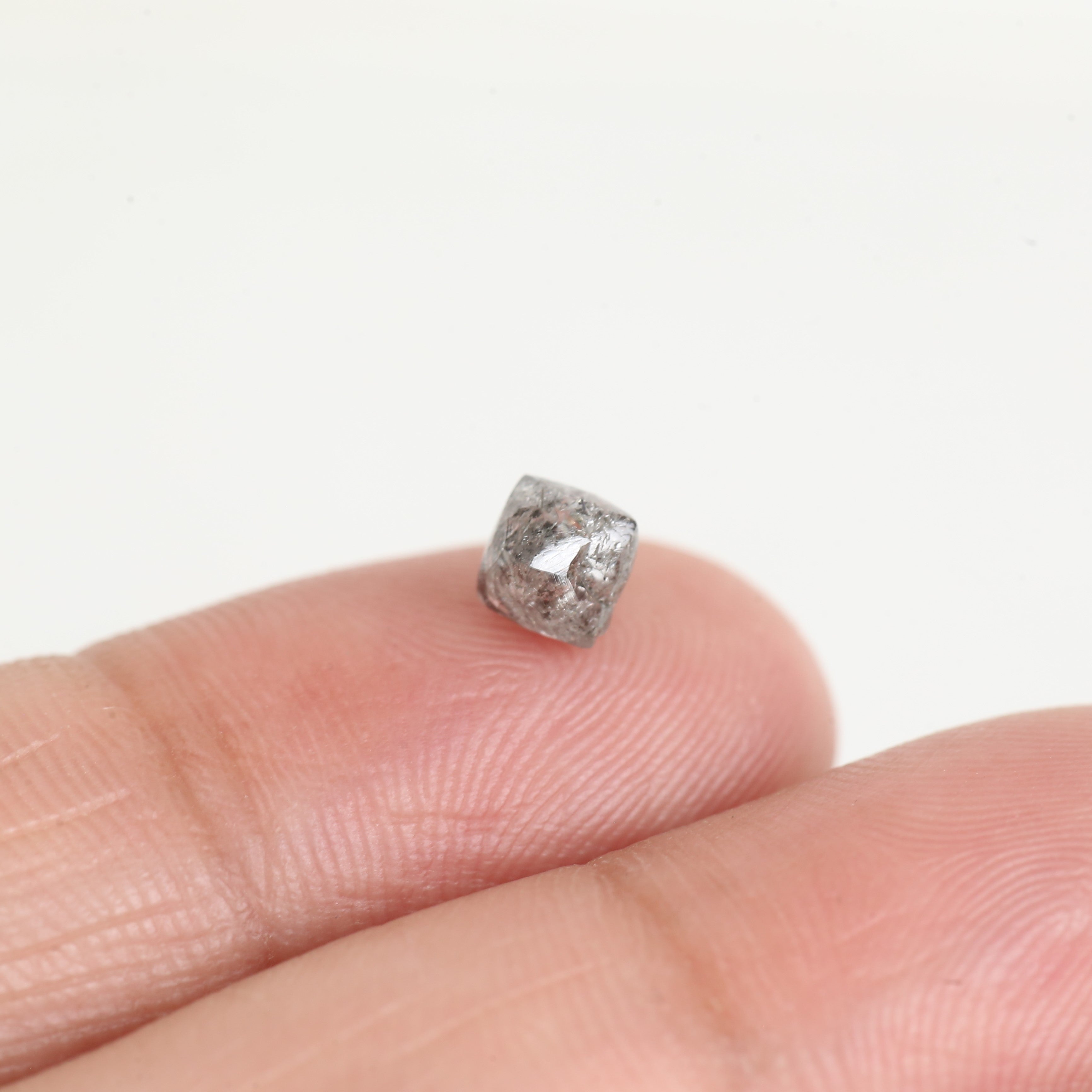 1.31 Carat Natural Grey Octahedron Rough Loose Diamond 5.15 MM