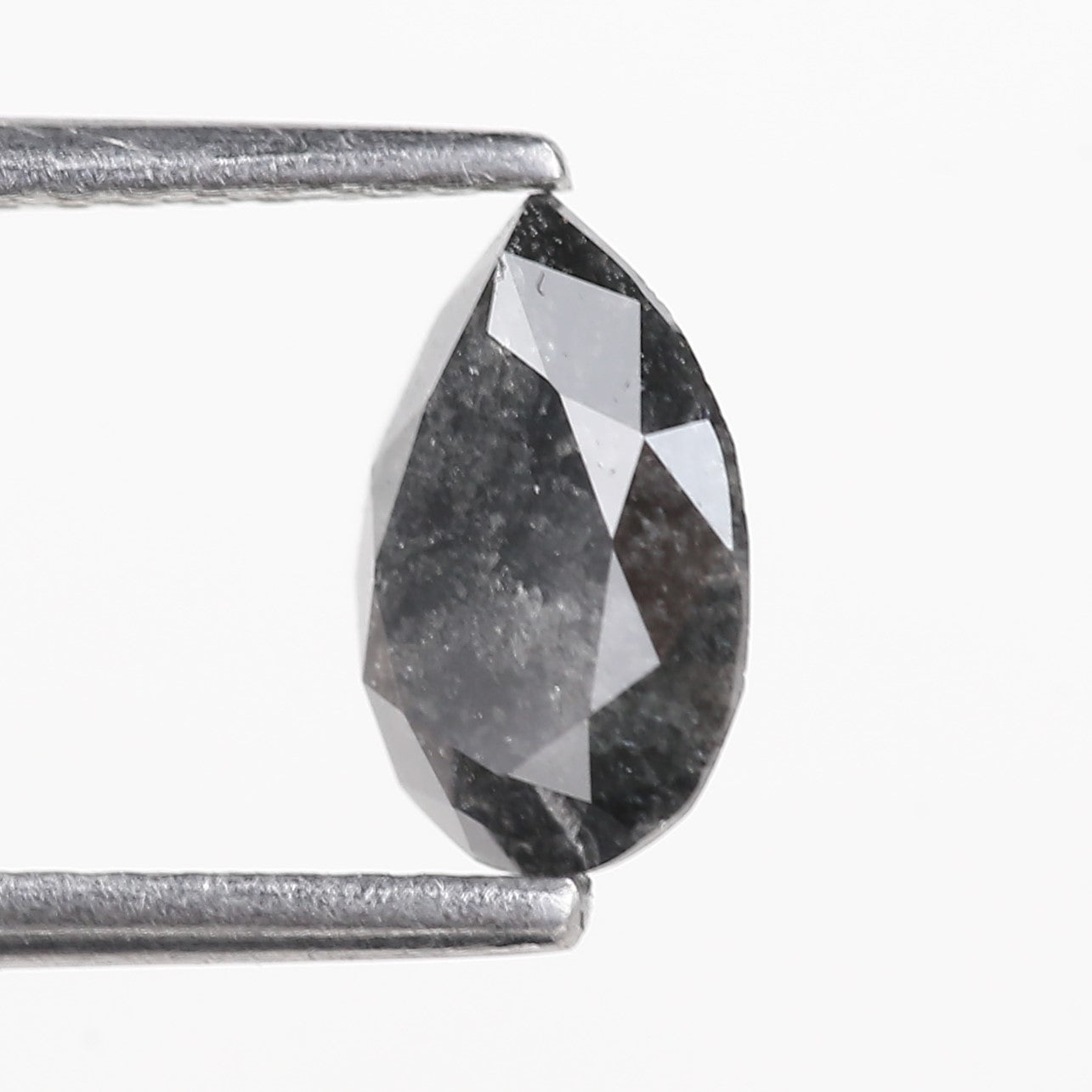 1 Ct Natural Pear Salt And Pepper Dark Gray Diamond 7.93 MM